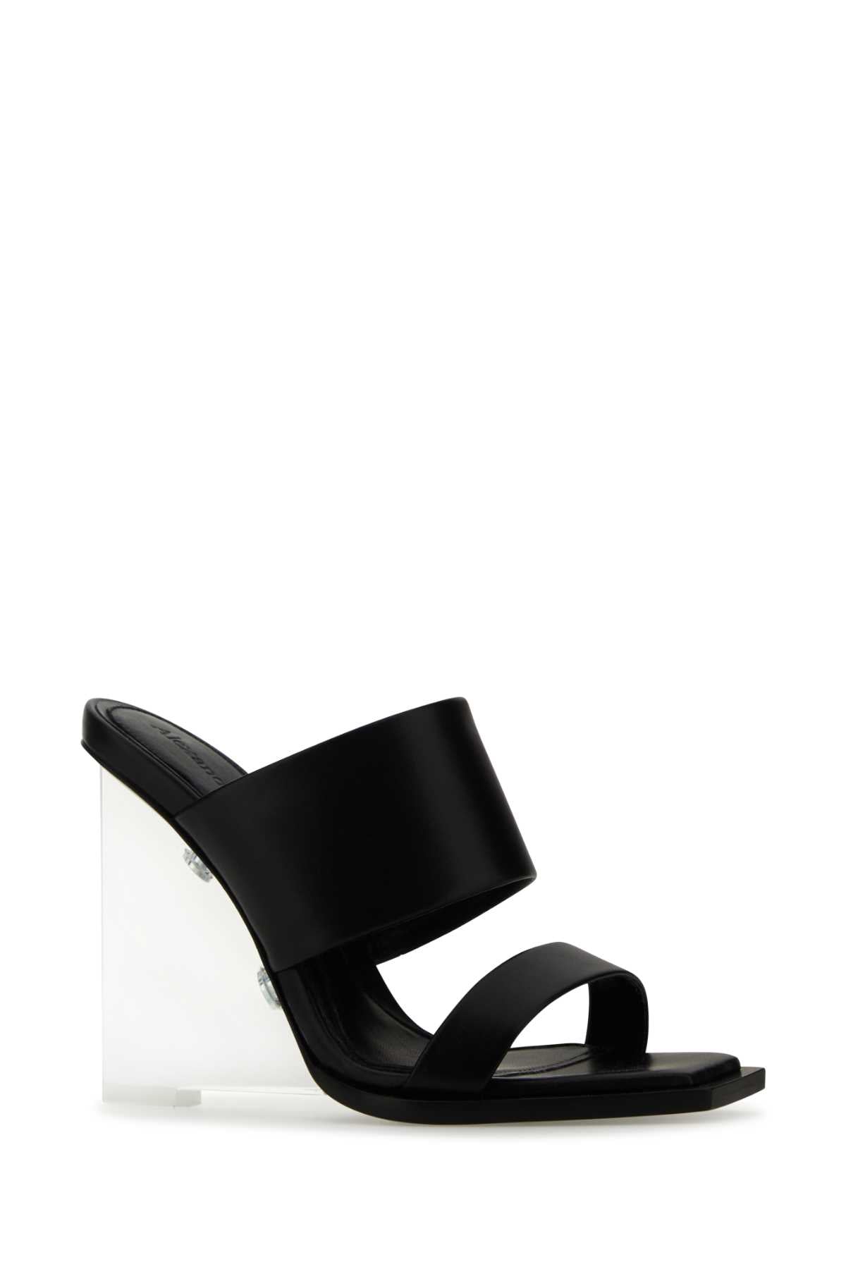 Alexander Mcqueen Women Black Leather Shard Mules ALEXANDER MCQUEEN