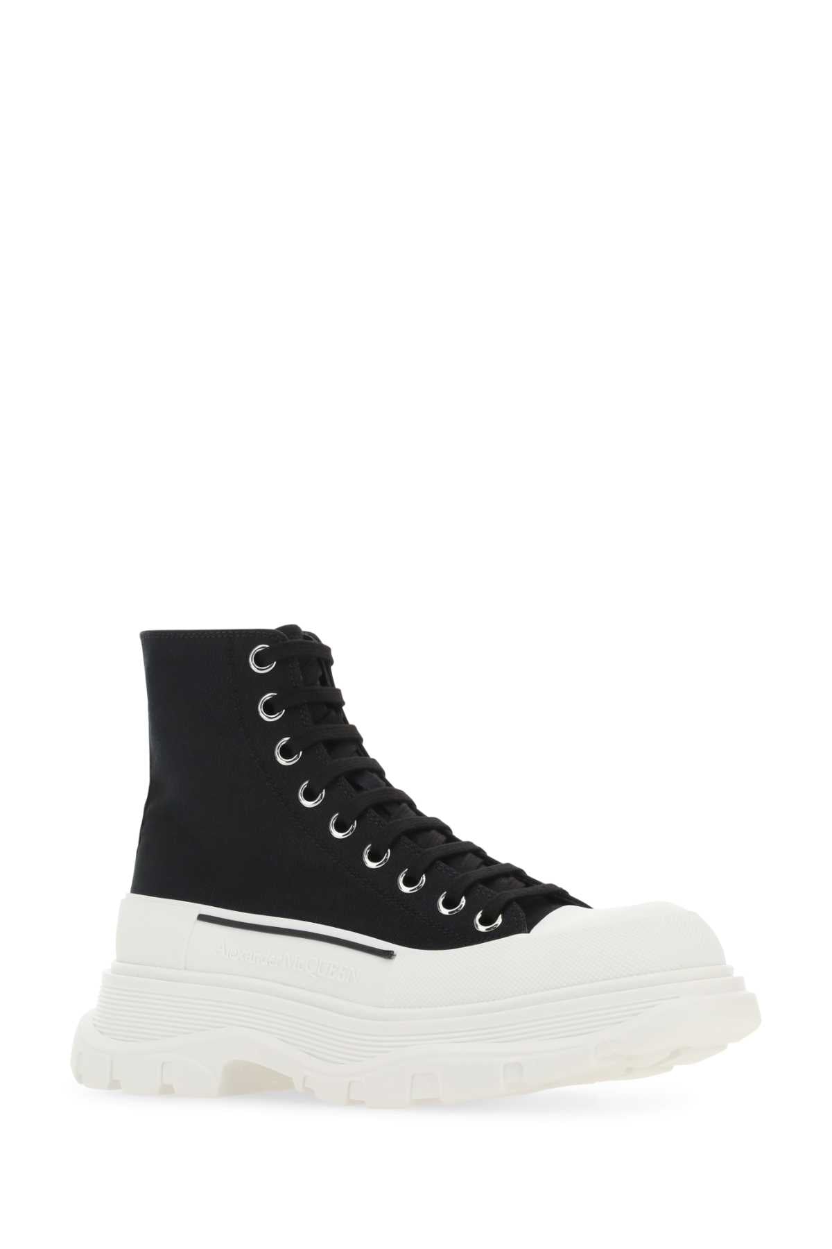 Alexander Mcqueen Women Black Canvas Tread Slick Sneakers ALEXANDER MCQUEEN