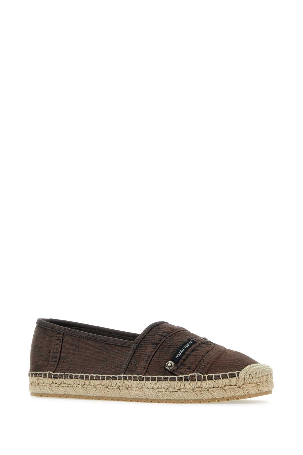 Dolce & Gabbana Men Brown Denim Espadrilles DOLCE & GABBANA