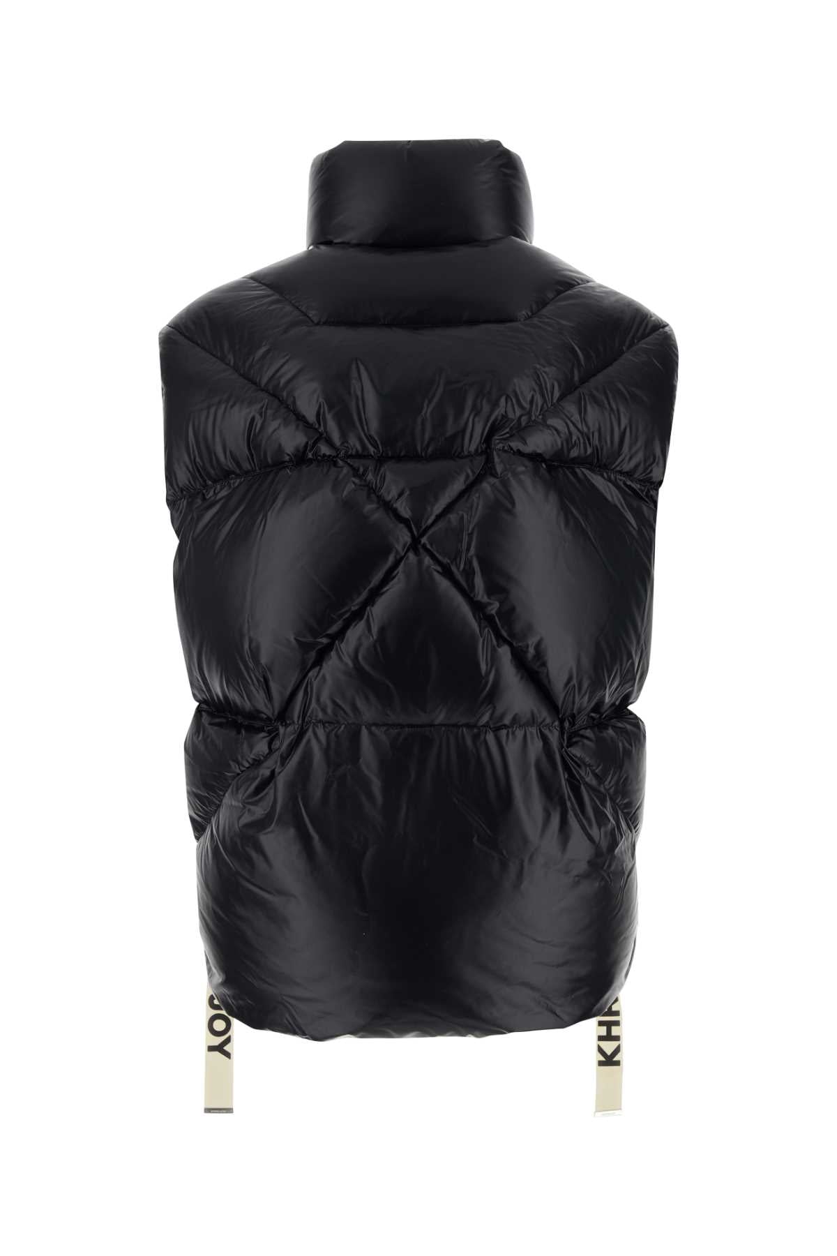 Khrisjoy Men Black Nylon Sleeveless Puff Shiny Down Jacket KHRISJOY
