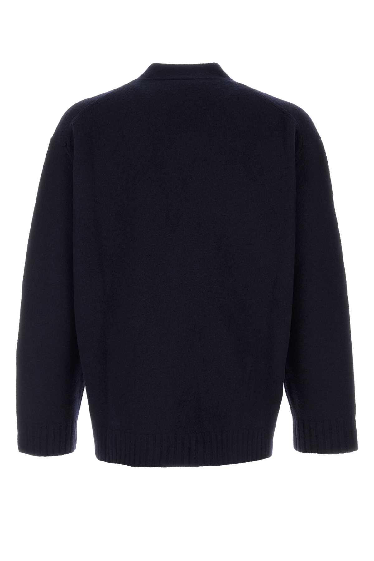 Jil Sander Men Dark Blue Wool Cardigan JIL SANDER