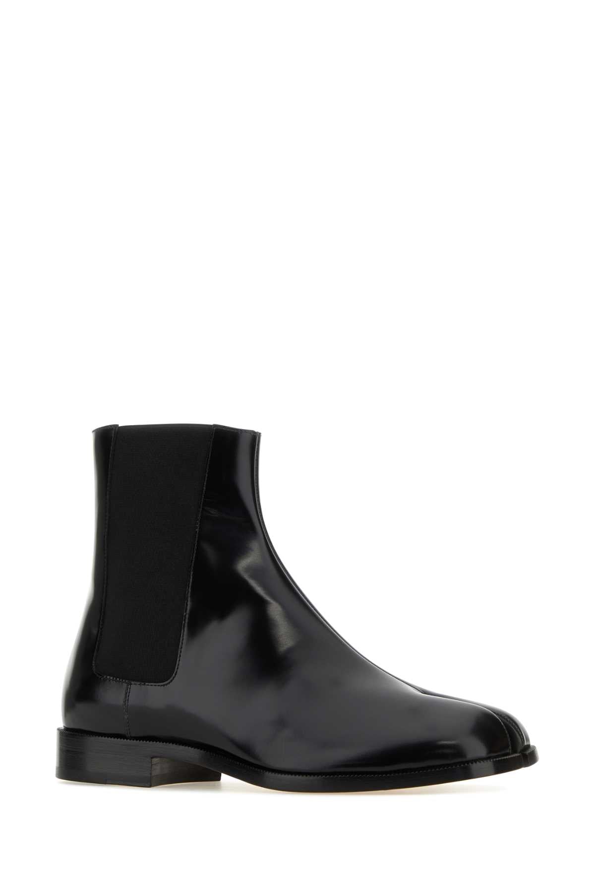 Maison Margiela Men Black Leather Tabi Ankle Boots MAISON MARGIELA