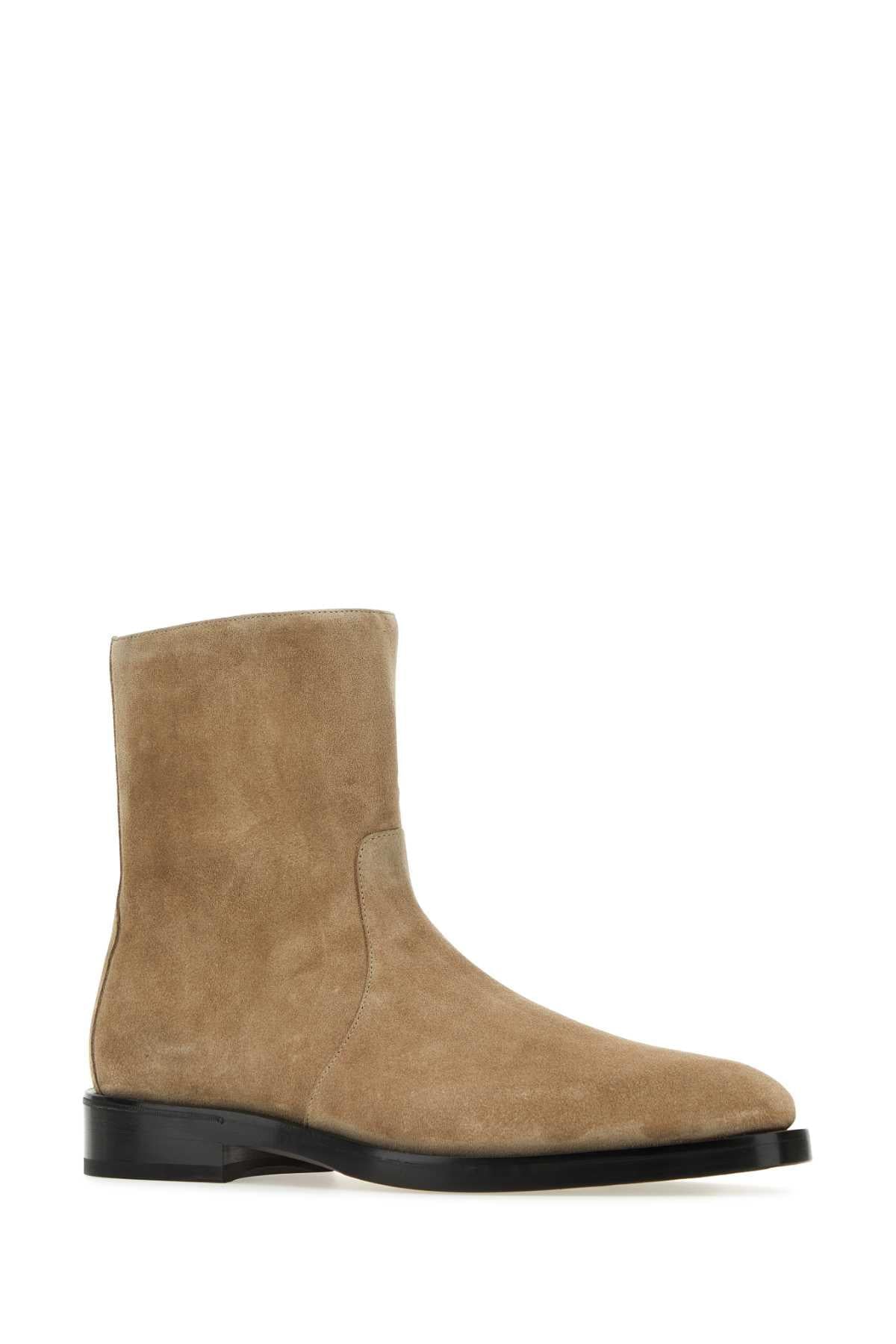 Salvatore Ferragamo Men Cappuccino Suede Gerald Ankle Boots FERRAGAMO