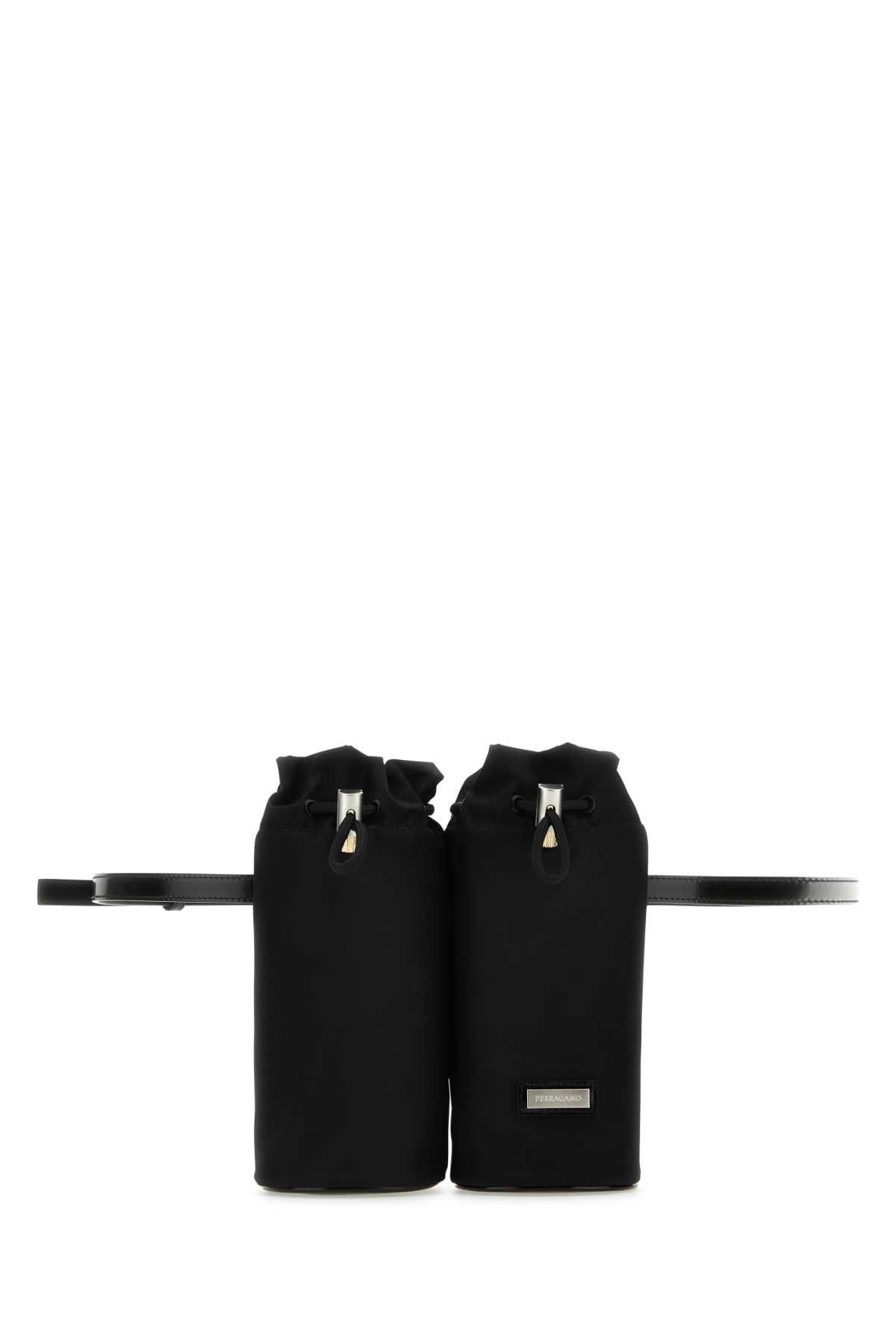 Salvatore Ferragamo Men Black Econylâ® Belt Bag FERRAGAMO