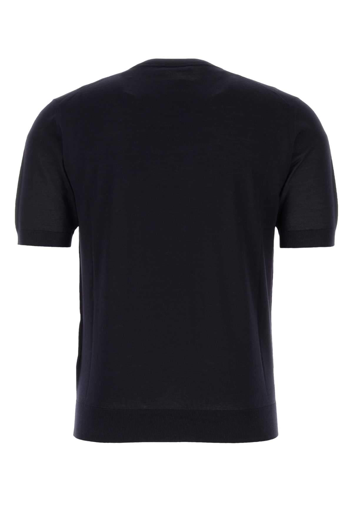 Prada Men Midnight Blue Wool T-Shirt PRADA