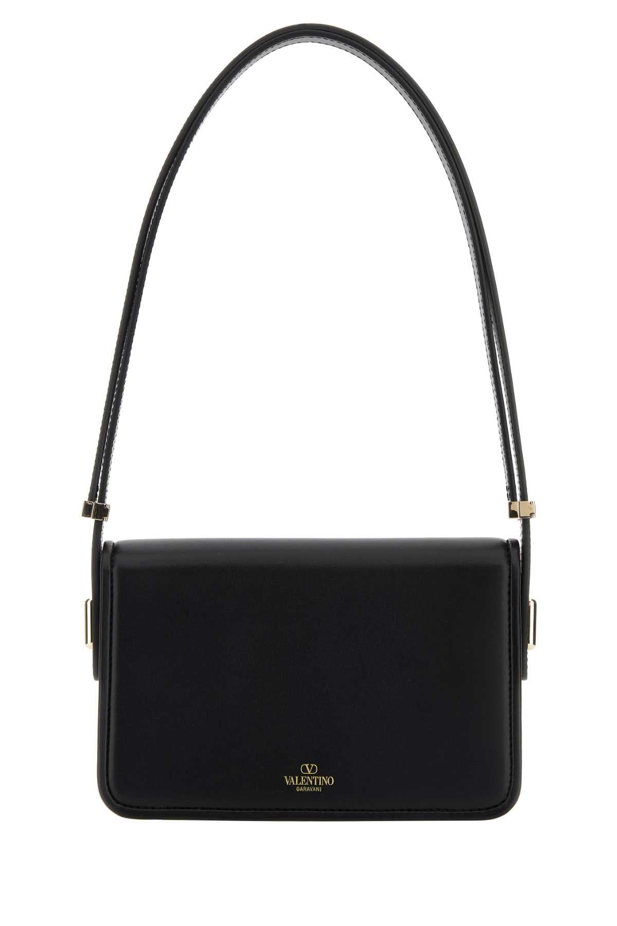 Valentino Garavani Women Black Leather Vlogo Crossbody Bag VALENTINO GARAVANI