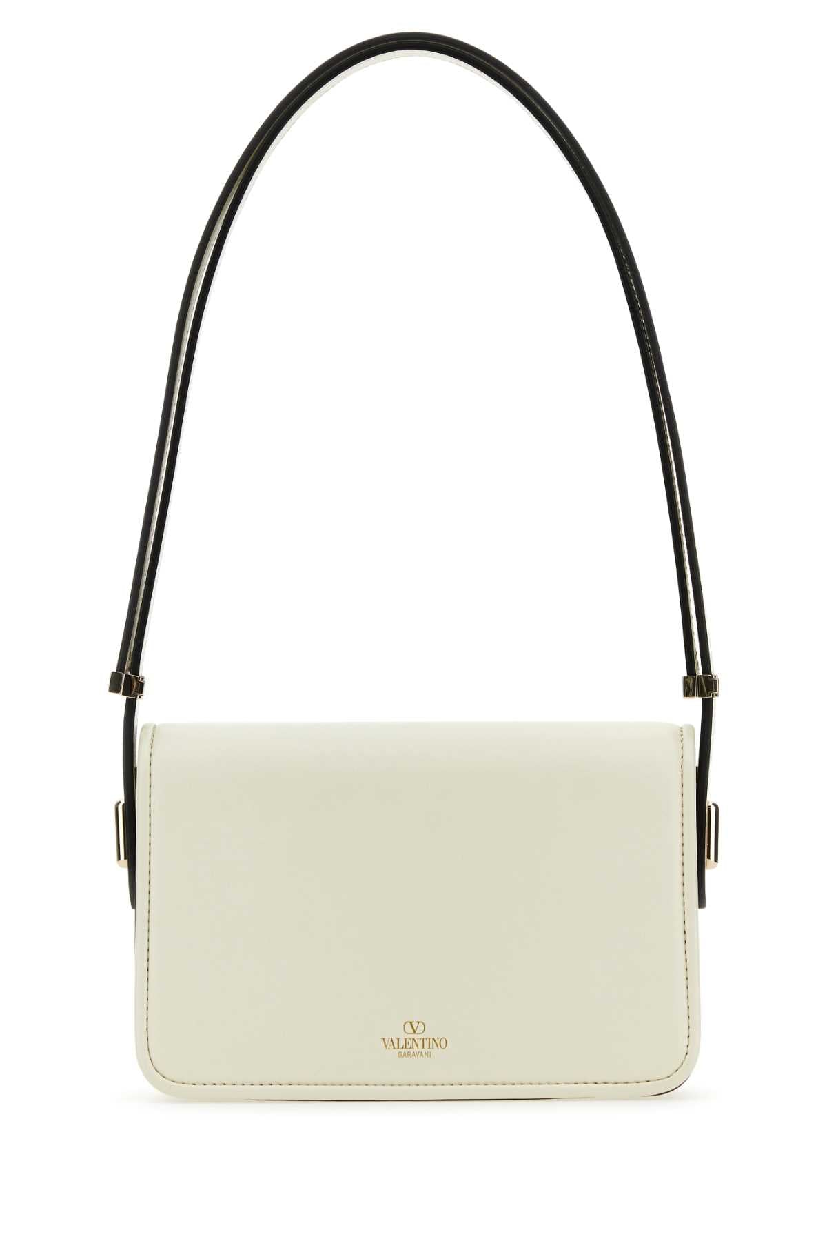 Valentino Garavani Women Ivory Leather Vlogo Crossbody Bag VALENTINO GARAVANI