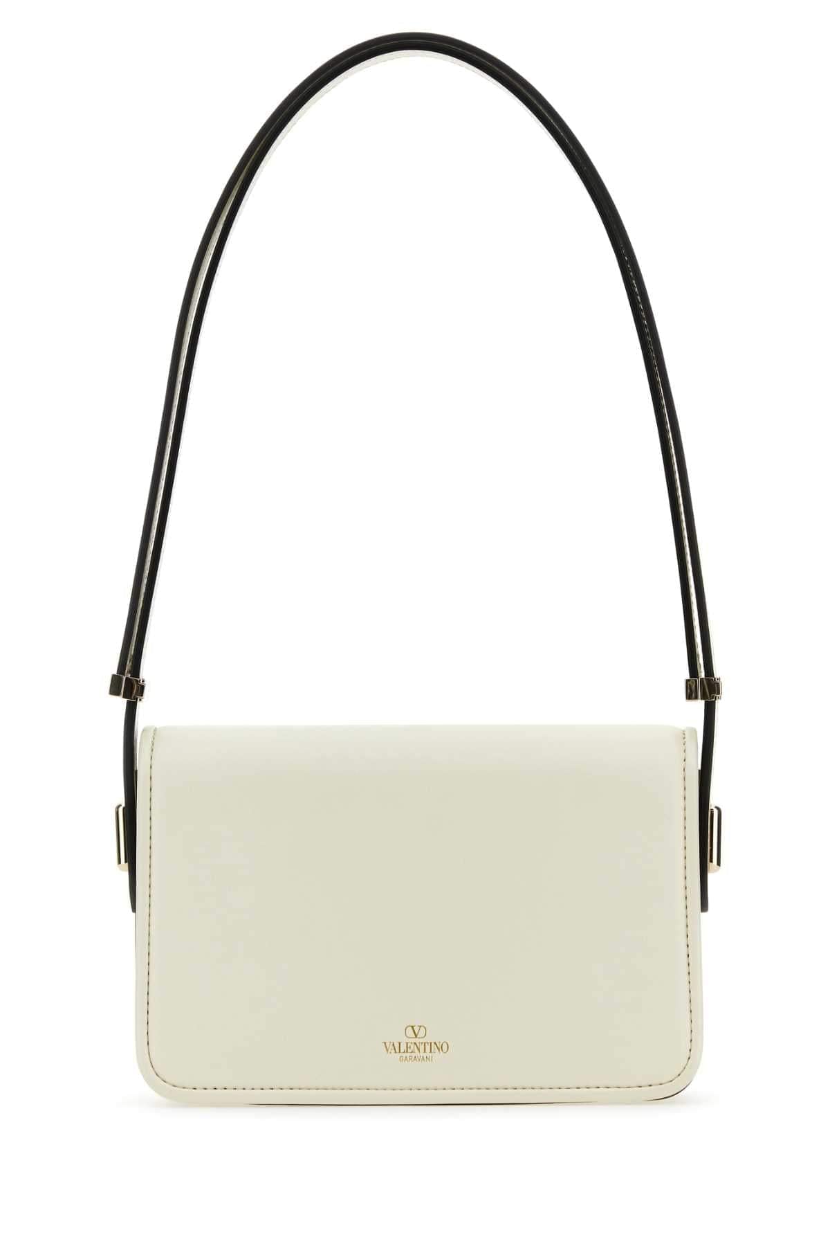 Valentino Garavani Women Ivory Leather Vlogo Crossbody Bag VALENTINO GARAVANI