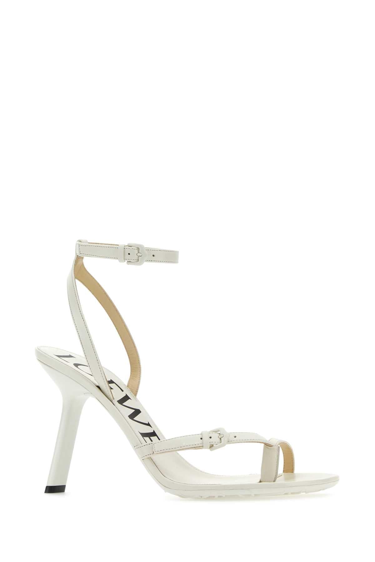 Loewe Paula's Ibiza Women White Leather Paula S Ibiza Petal Sandals LOEWE