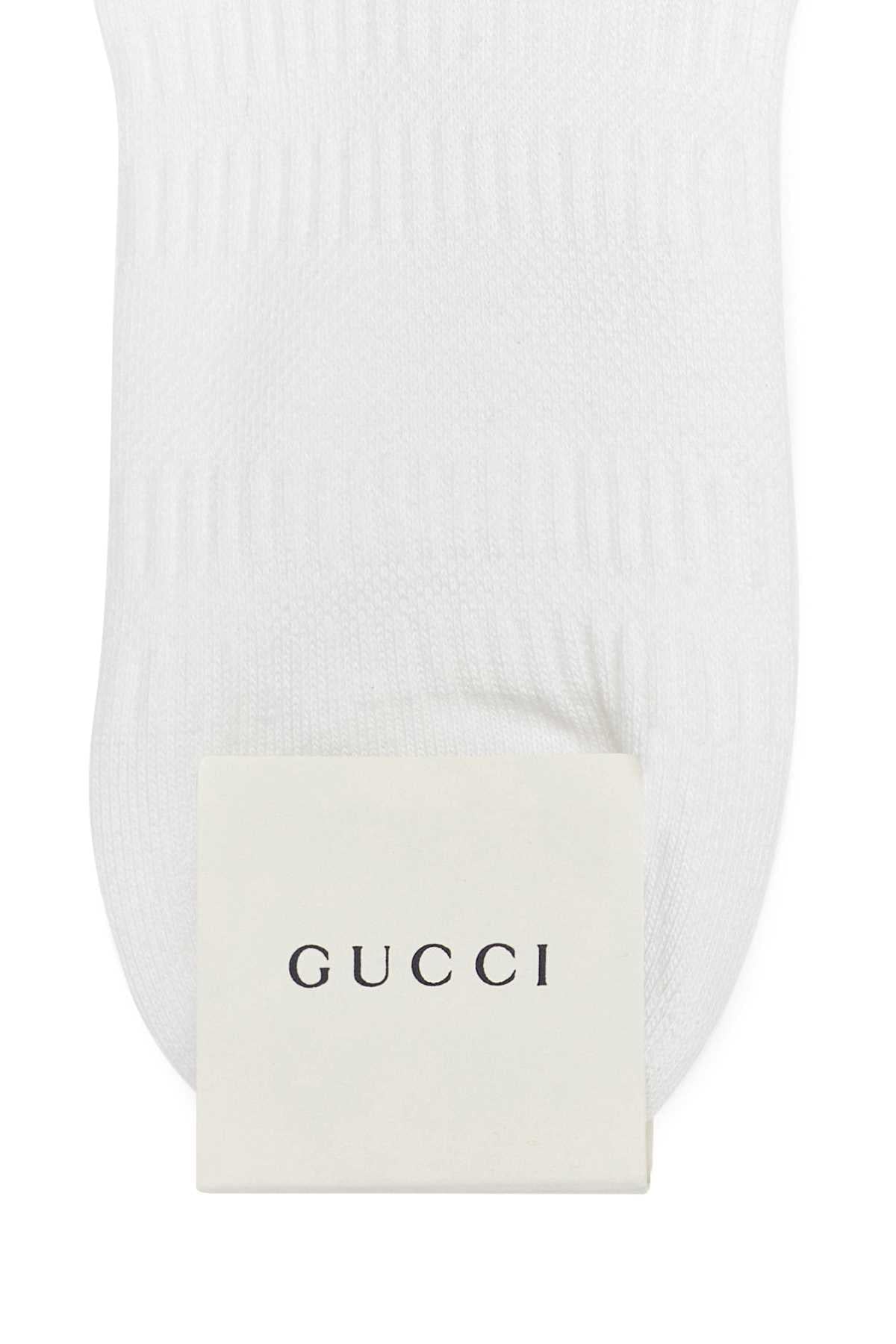 Gucci Women White Stretch Cotton Blend Socks GUCCI