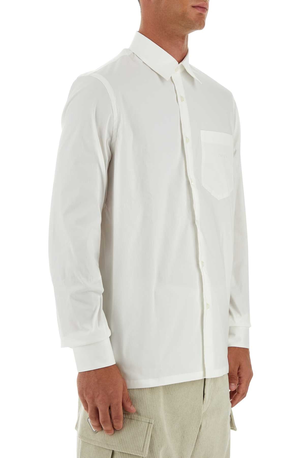 Prada Men White Poplin Shirt PRADA