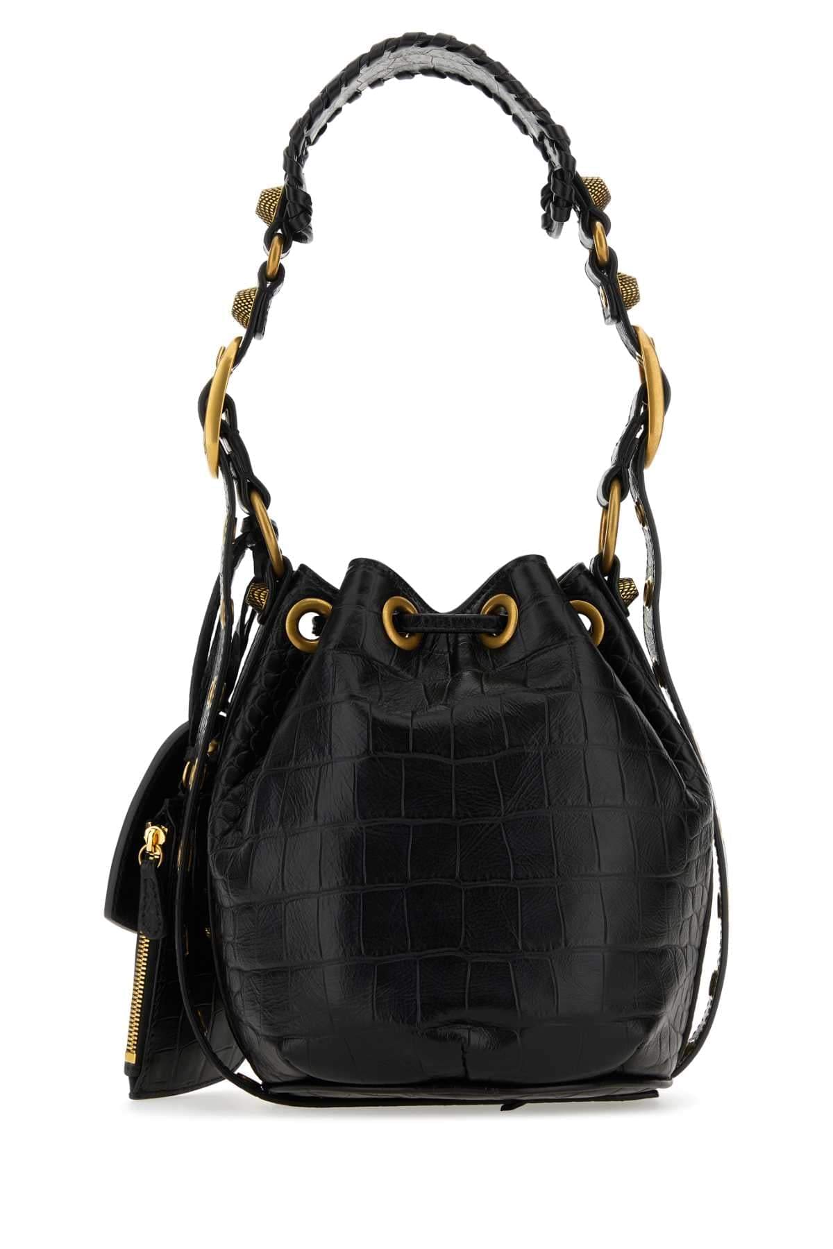 Balenciaga Women Black Leather Le Cagole Xs Bucket Bag BALENCIAGA