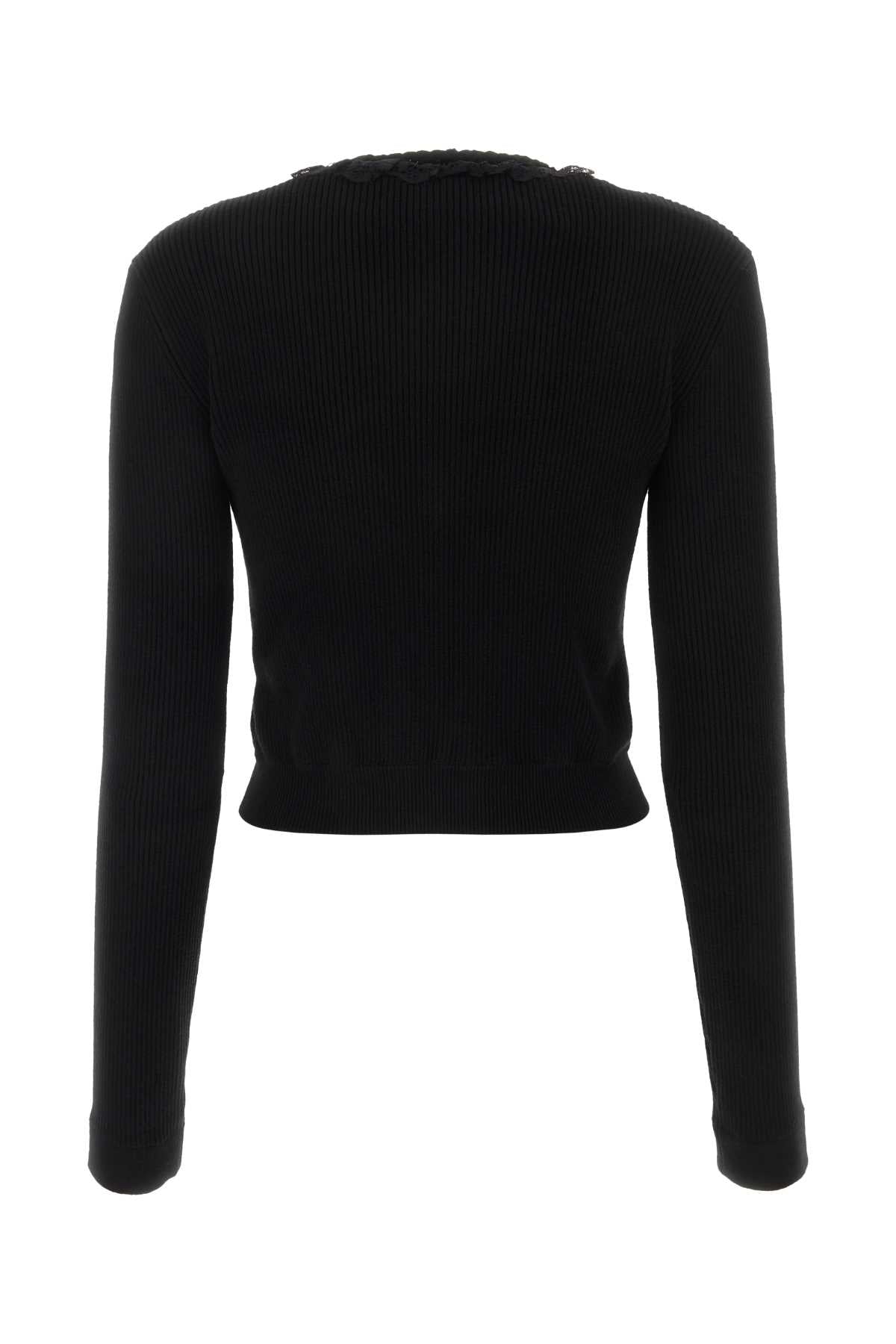 Alessandra Rich Women Black Wool Blend Cardigan ALESSANDRA RICH