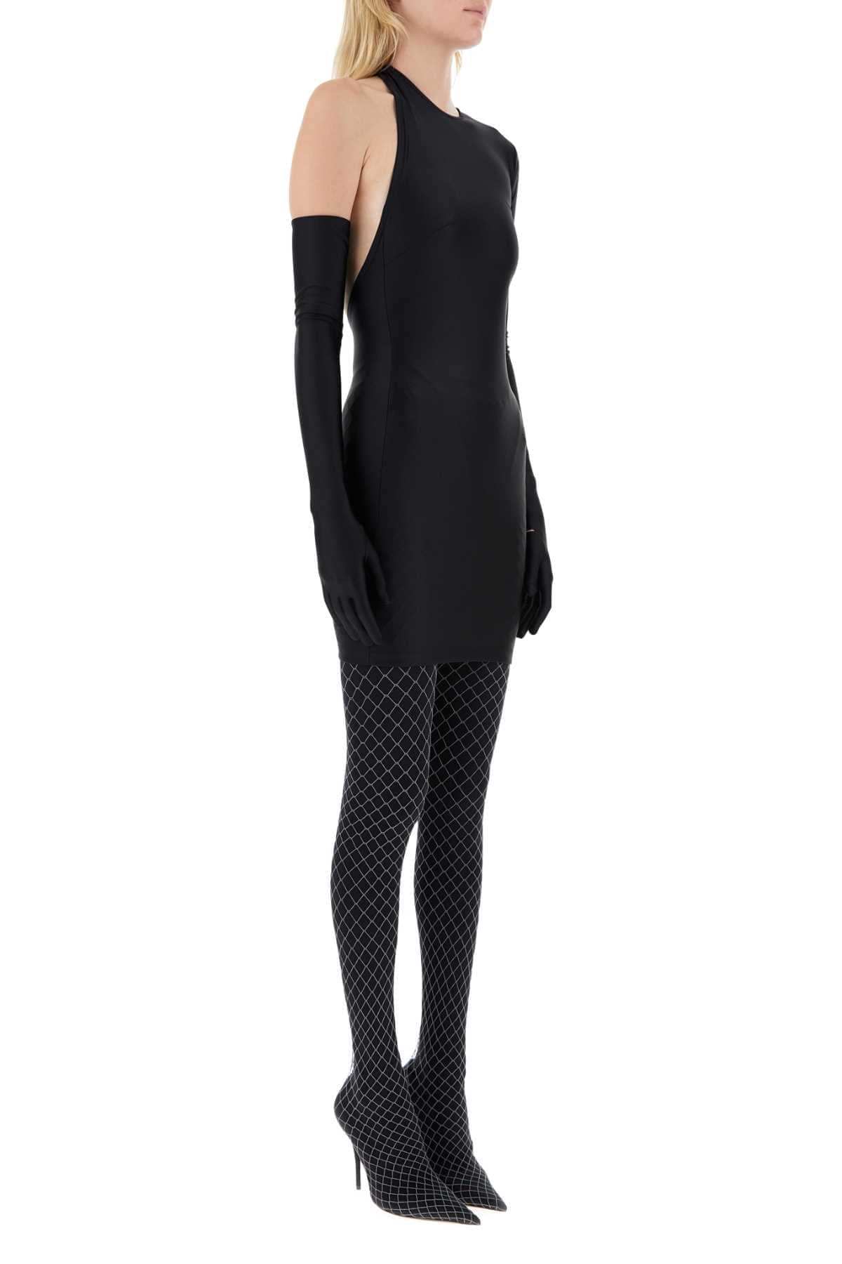 Balenciaga Women Black Stretch Nylon Mini Dress BALENCIAGA