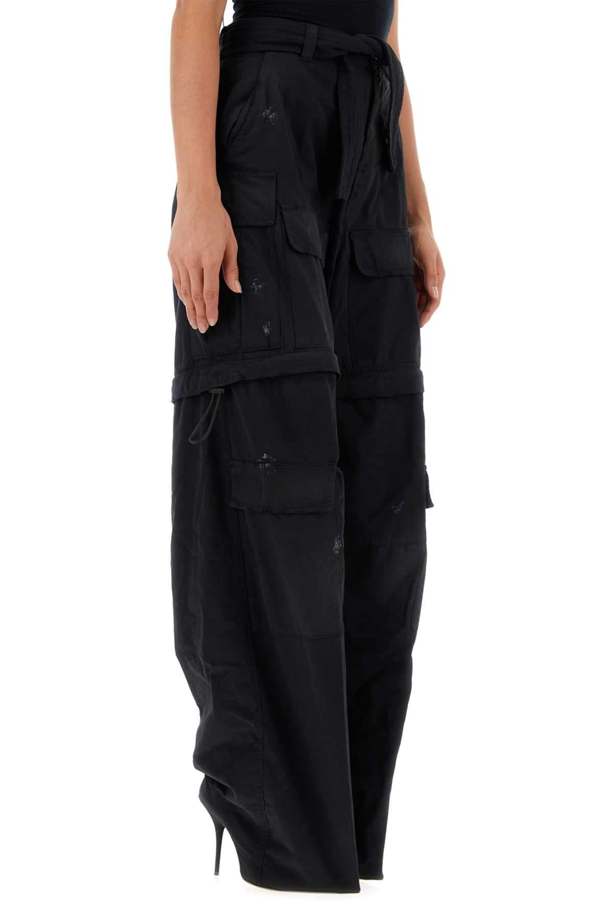 Balenciaga Women Black Cotton Knife Cargo Pantaboots BALENCIAGA