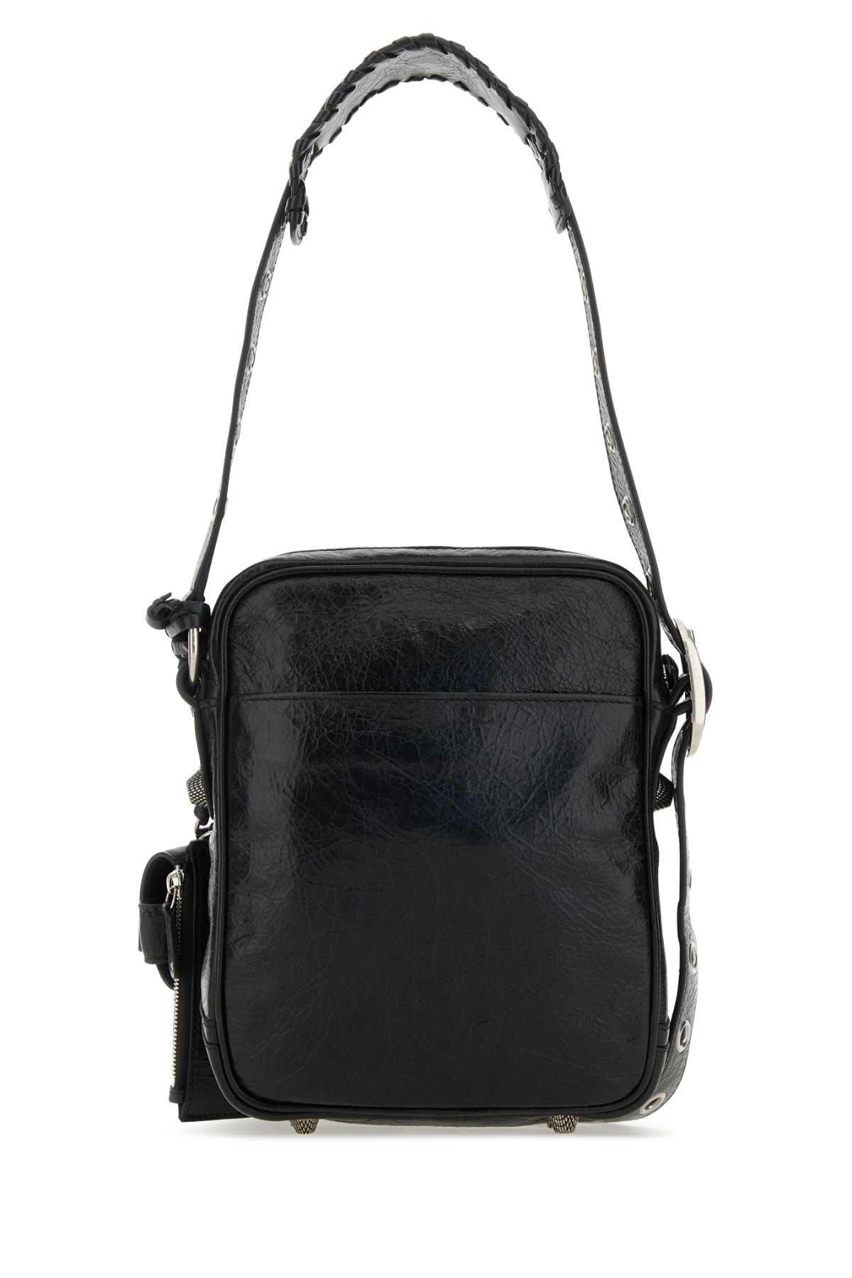 Balenciaga Men Black Leather Le Cagole Men Crossbody Bag BALENCIAGA