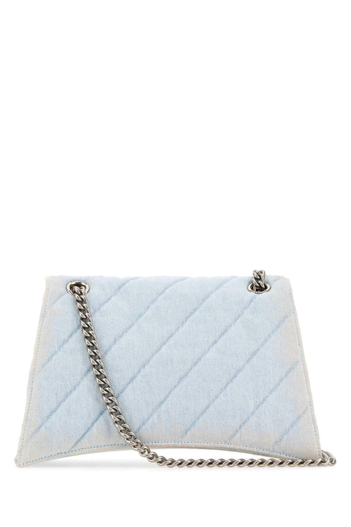 Balenciaga Women Light-Blue Denim Crush M Shoulder Bag BALENCIAGA