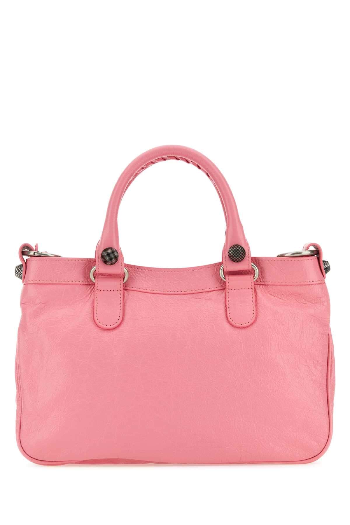 Balenciaga Women Pink Nappa Leather Neo Cagole Tote M Handbag BALENCIAGA