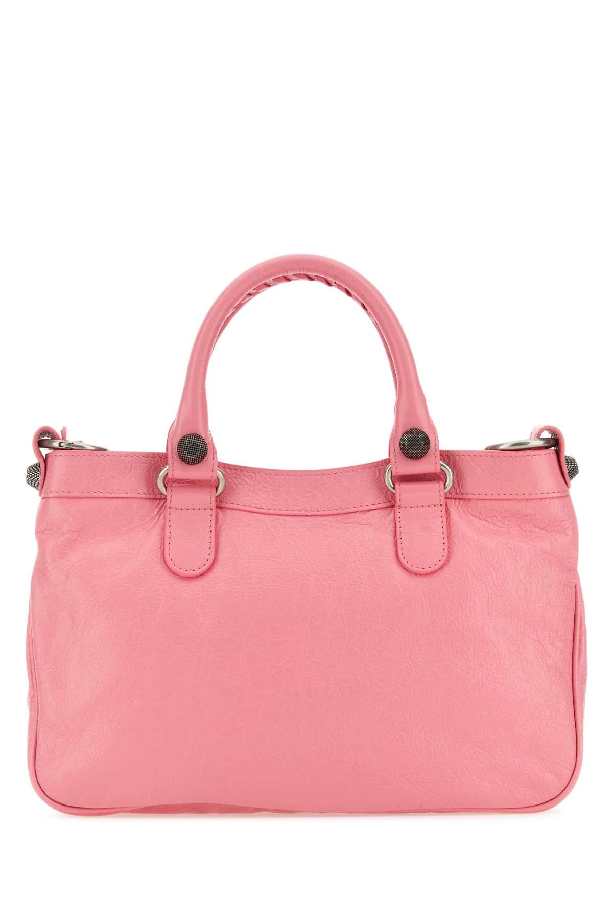 Balenciaga Women Pink Nappa Leather Neo Cagole Tote M Handbag BALENCIAGA
