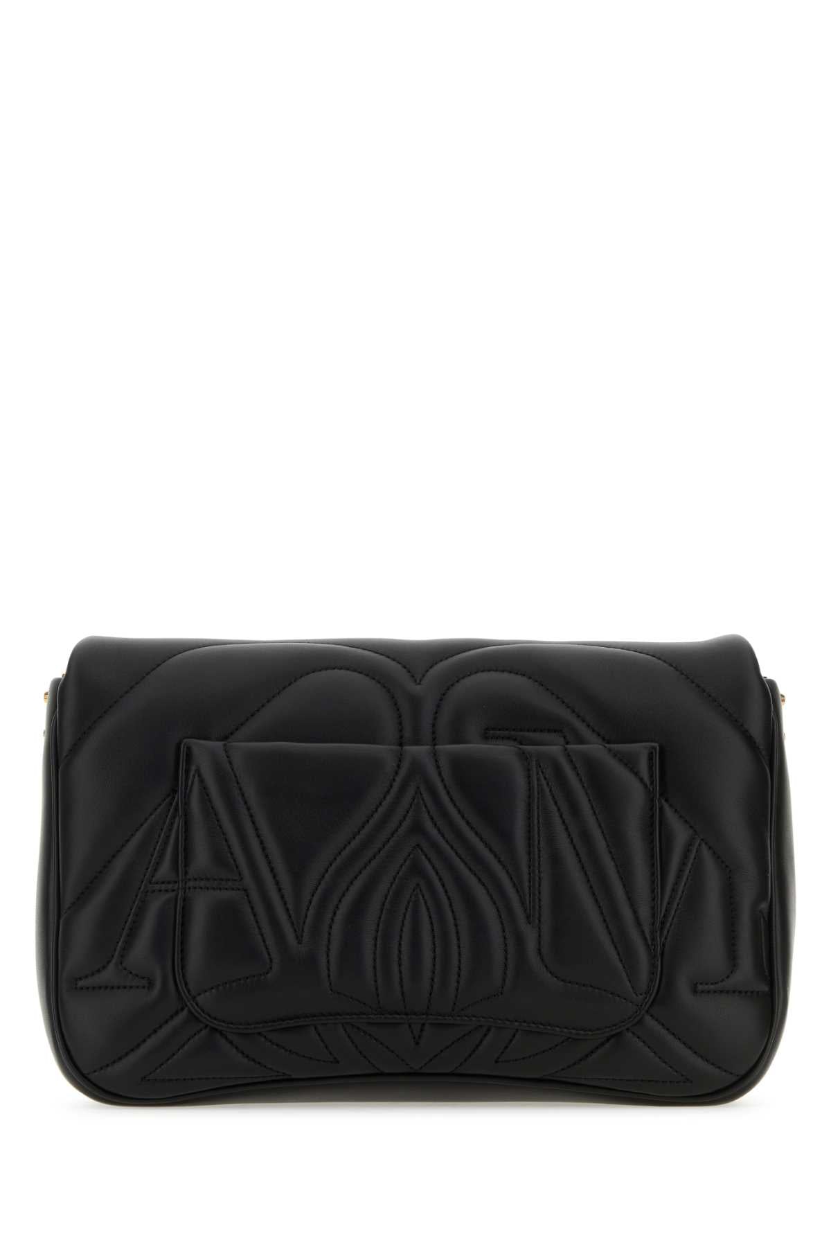 Alexander Mcqueen Women Black Leather Seal Shoulder Bag ALEXANDER MCQUEEN
