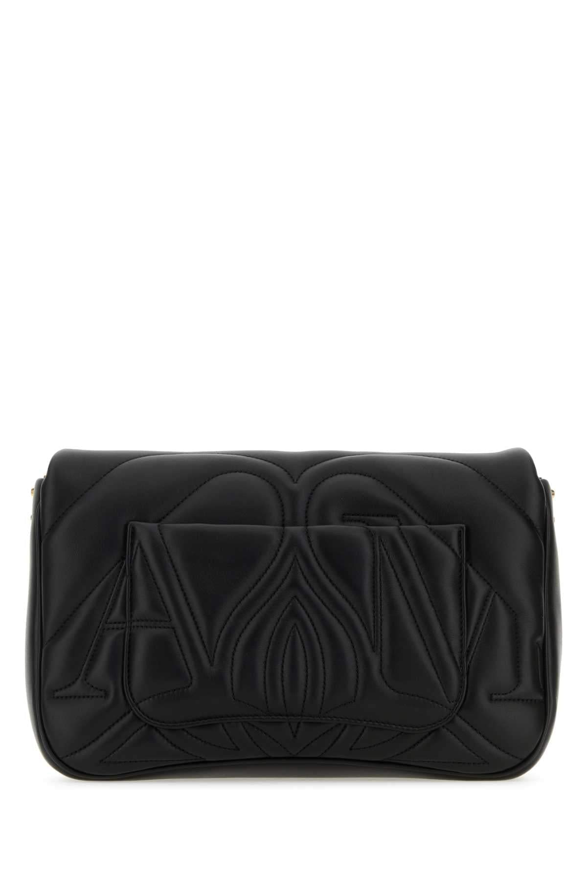 Alexander Mcqueen Women Black Leather Seal Shoulder Bag ALEXANDER MCQUEEN