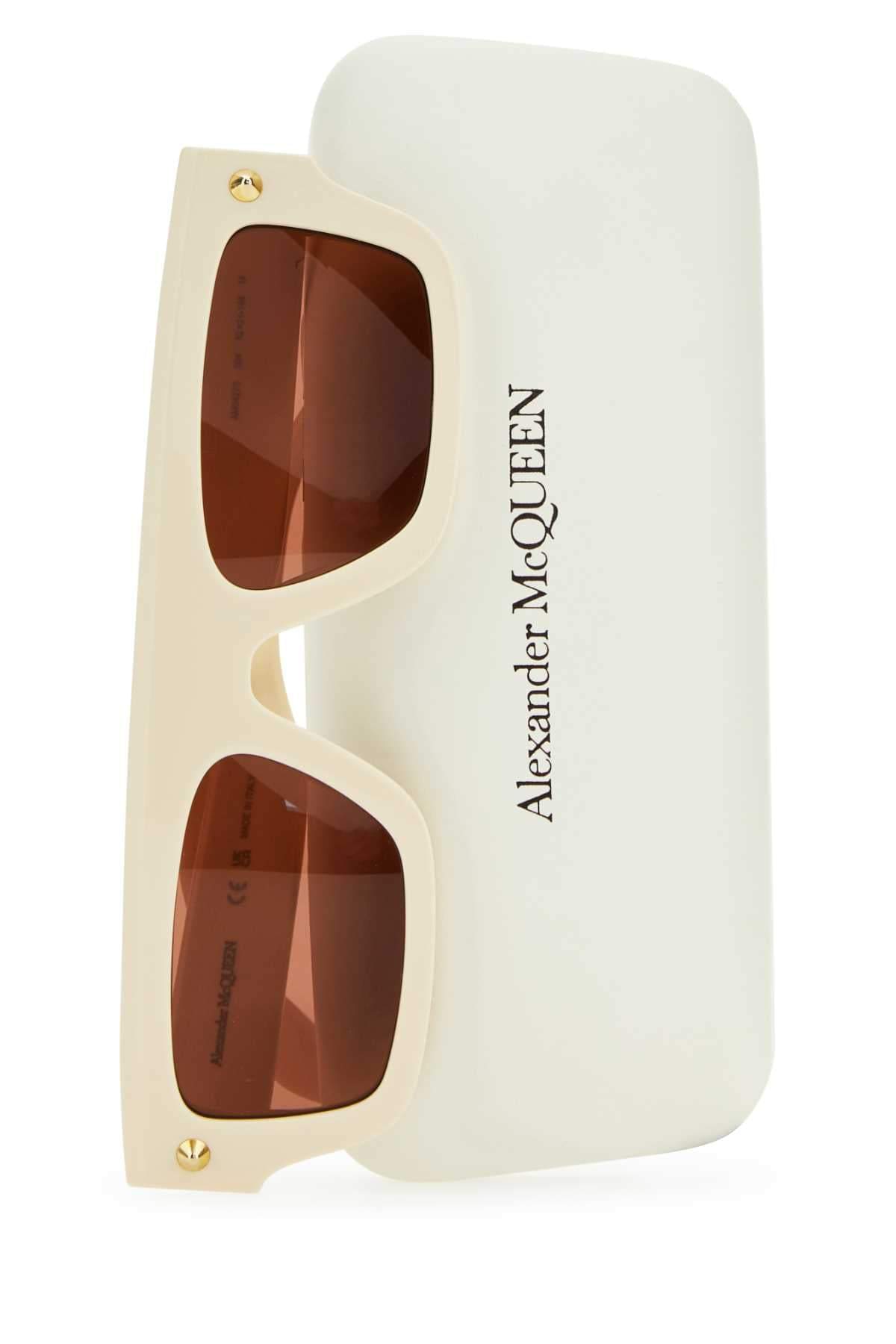 Alexander Mcqueen Women Ivory Acetate Sunglasses ALEXANDER MCQUEEN