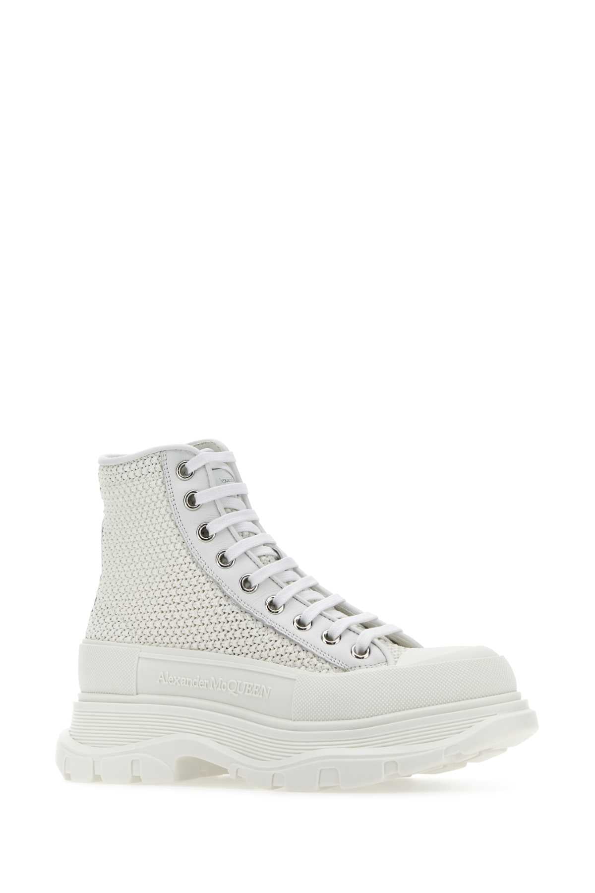 Alexander Mcqueen Women White Raffia Tread Slick Sneakers ALEXANDER MCQUEEN