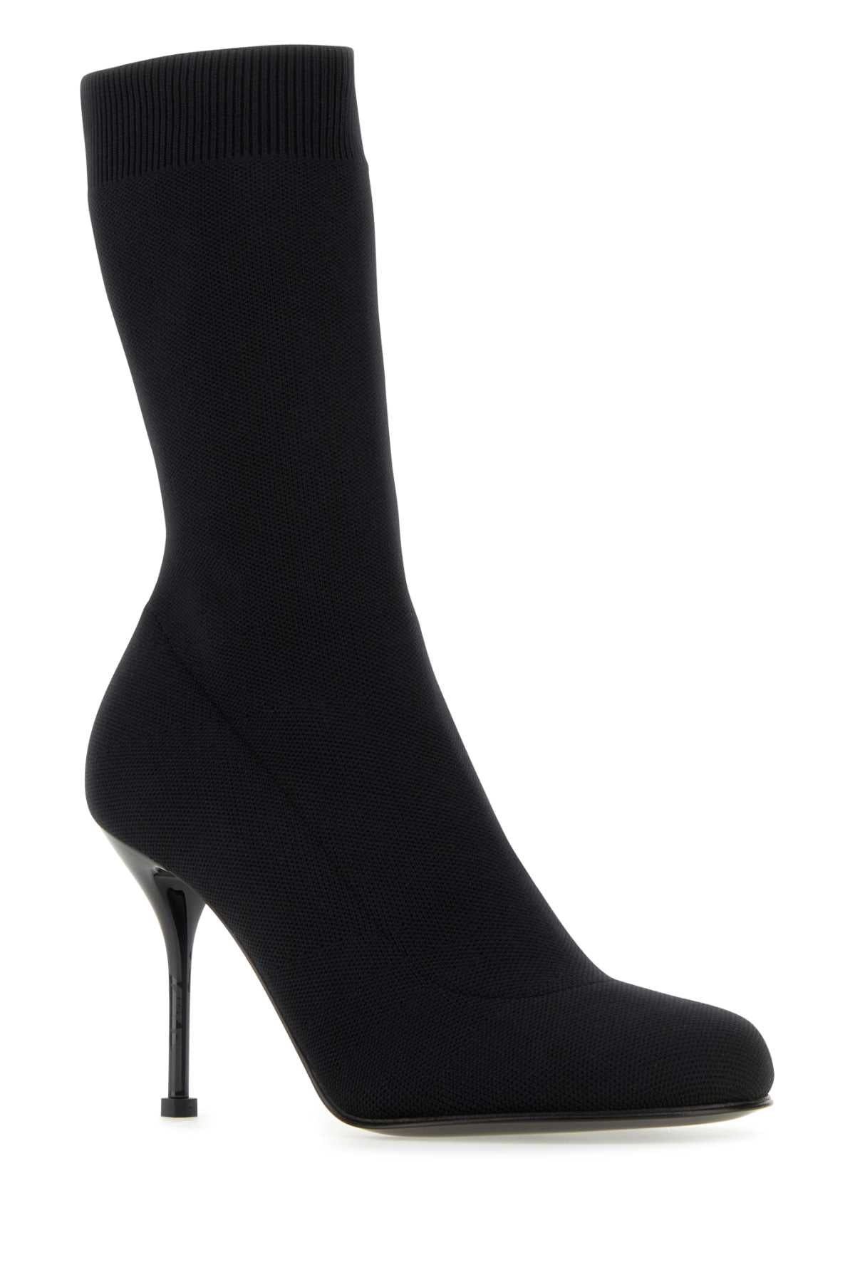 Alexander Mcqueen Women Black Stretch Nylon Ankle Boots ALEXANDER MCQUEEN