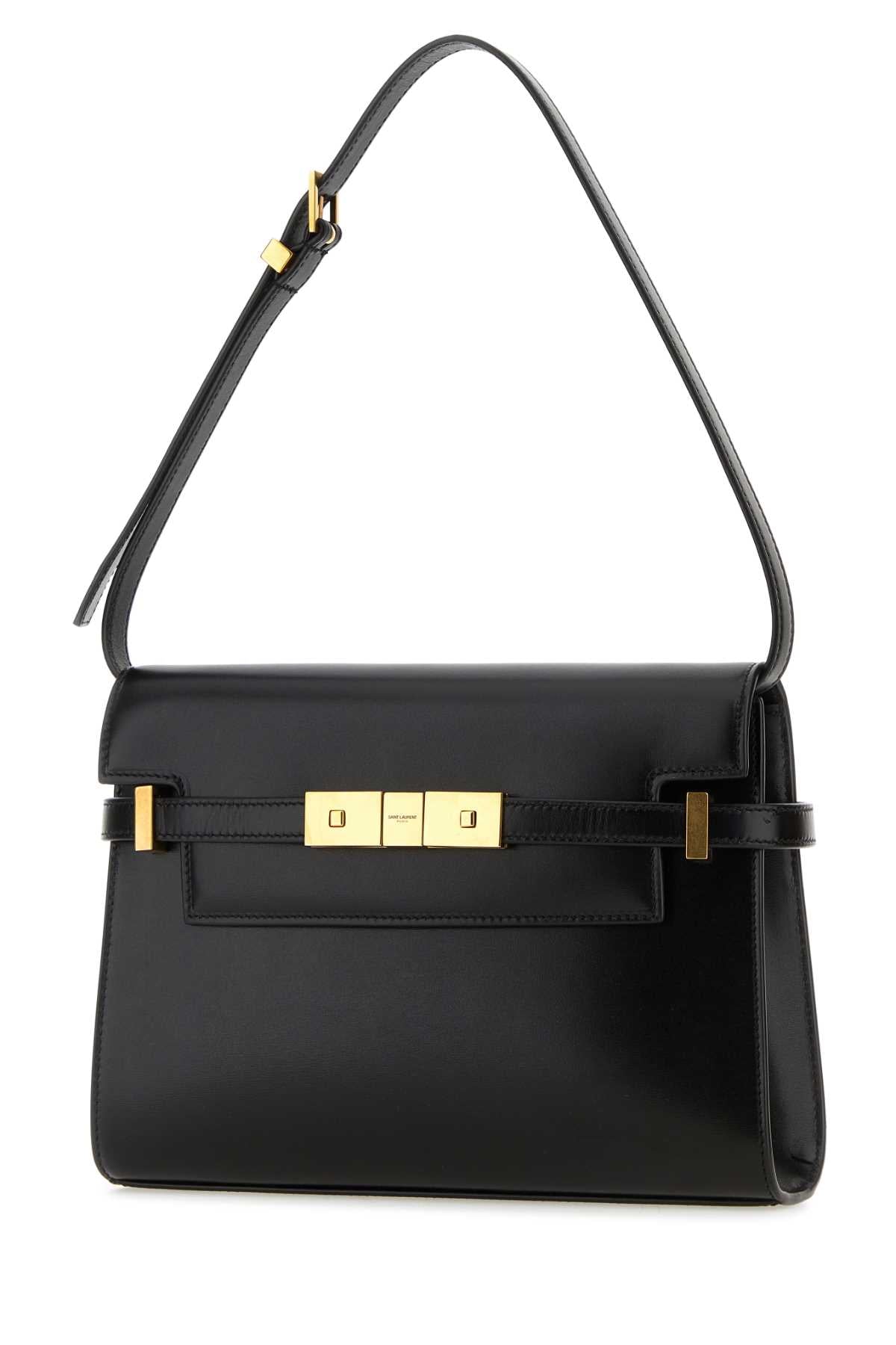 Saint Laurent Women Black Leather Manhattan Clutch SAINT LAURENT