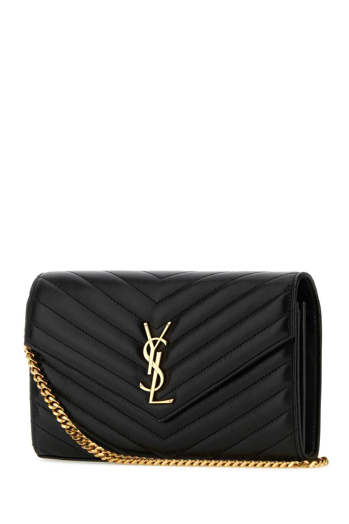 Saint Laurent Women Black Leather Cassandre Clutch SAINT LAURENT