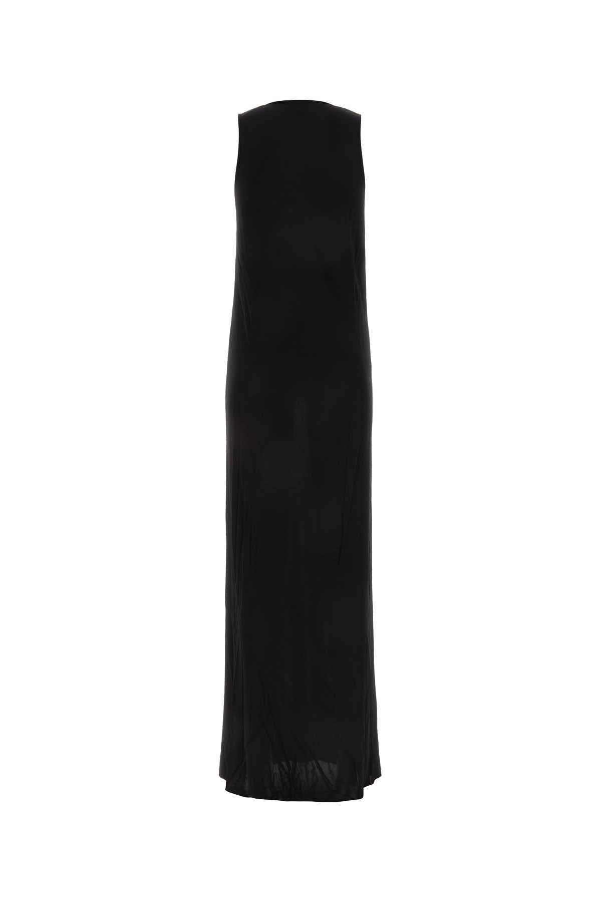 Saint Laurent Women Black Viscose Long Dress SAINT LAURENT