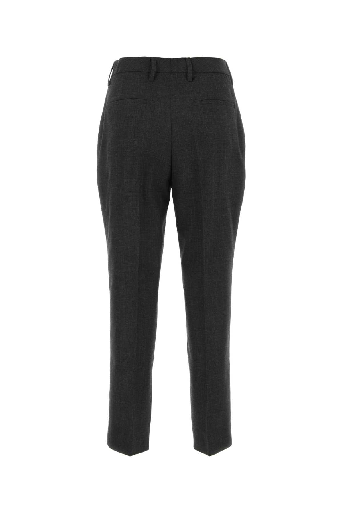 Prada Women Melange Graphite Wool Pant PRADA