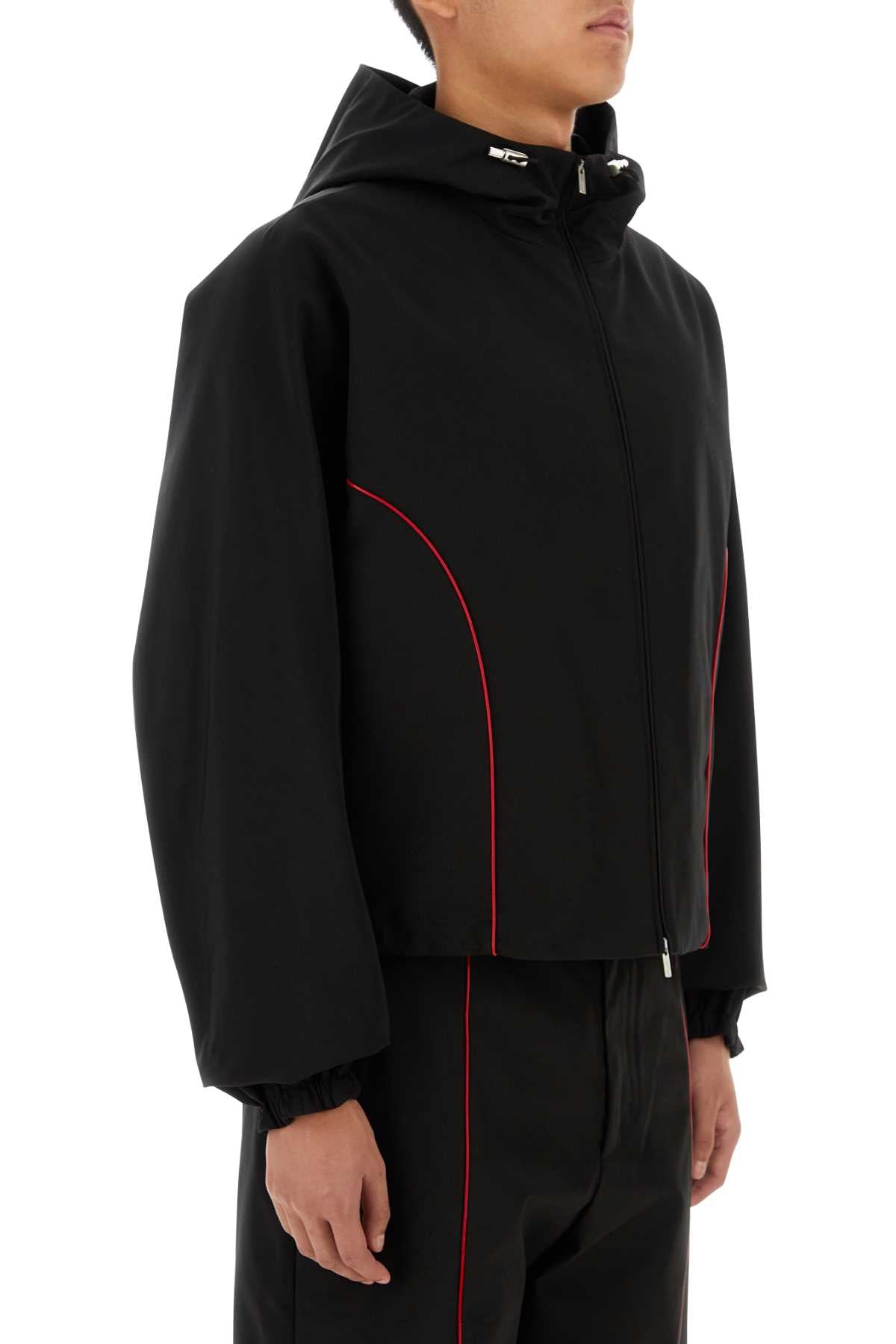 Salvatore Ferragamo Men Black Polyester Blend Jacket FERRAGAMO