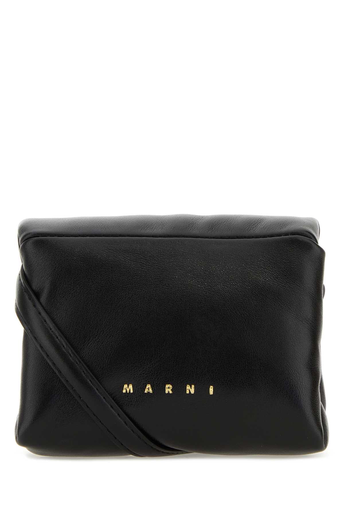 Marni Women Black Leather Mini Prisma Clutch MARNI