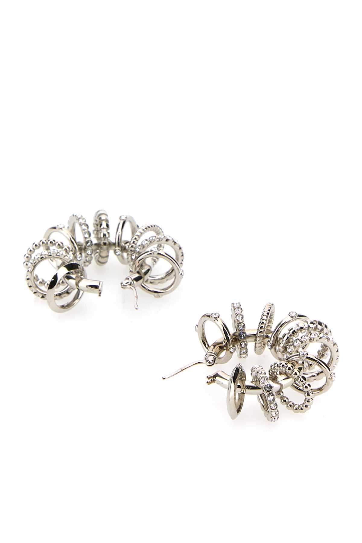 Amina Muaddi Women Silver Metal Multi Ring Earrings AMINA MUADDI