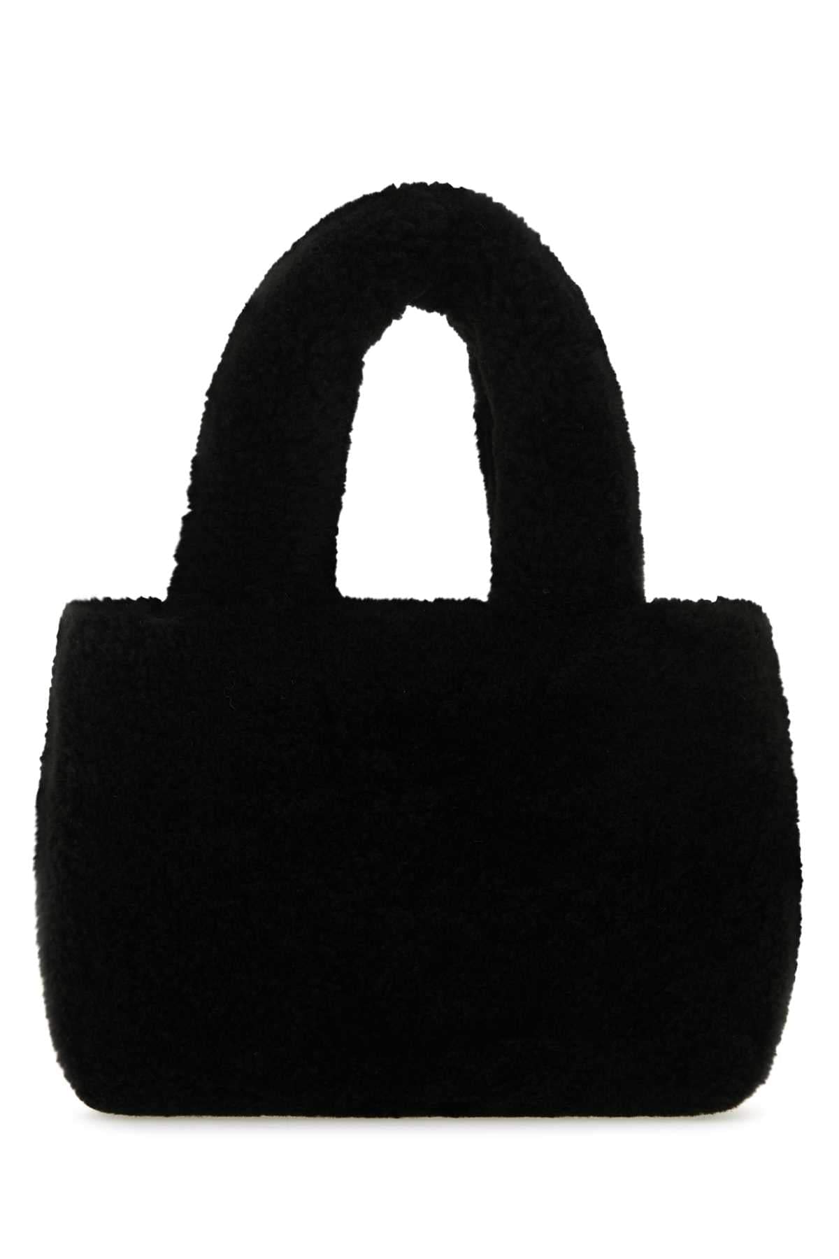 Amina Muaddi Women Black Shearling Amini Giuly Handbag AMINA MUADDI