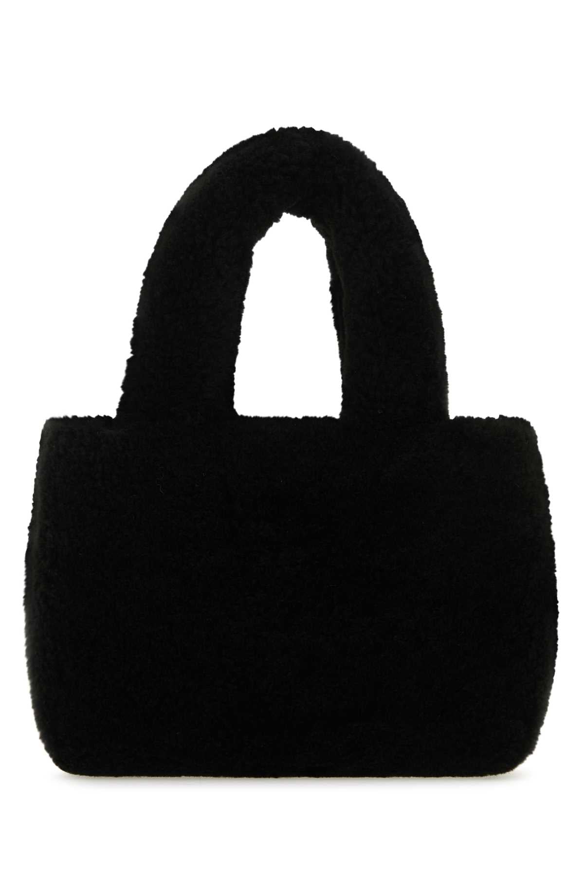 Amina Muaddi Women Black Shearling Amini Giuly Handbag AMINA MUADDI