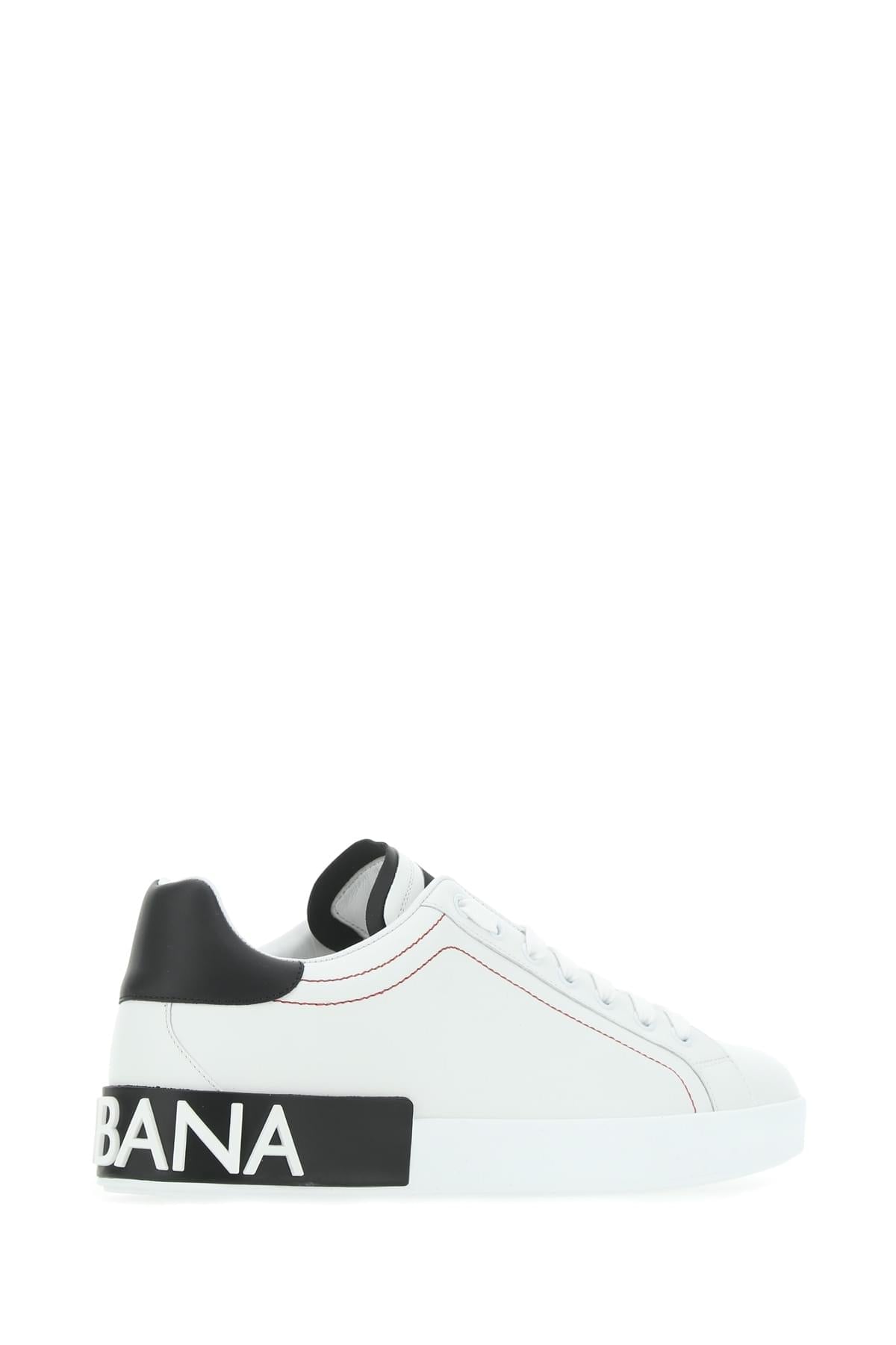 Dolce & Gabbana Men White Nappa Leather Portofino Sneakers DOLCE & GABBANA