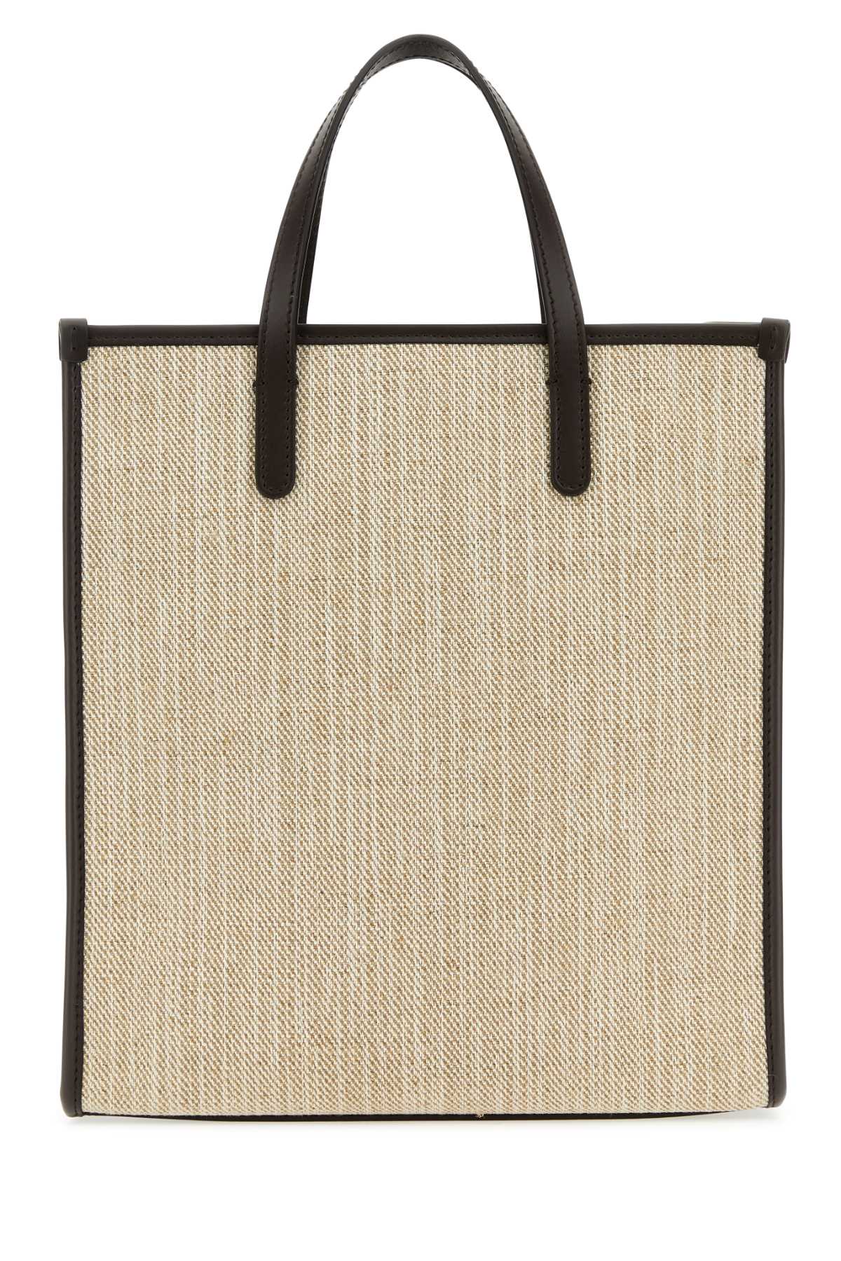 Dolce & Gabbana Men Sand Canvas Small Shopping Bag DOLCE & GABBANA