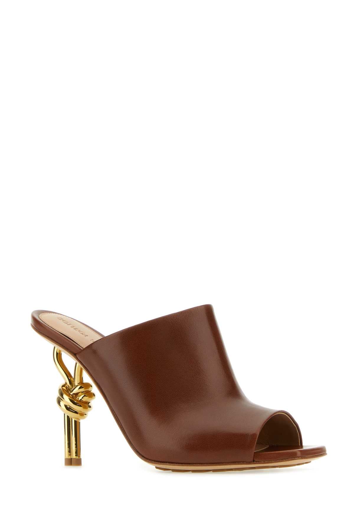 Bottega Veneta Women Brown Nappa Leather Knot Mules BOTTEGA VENETA
