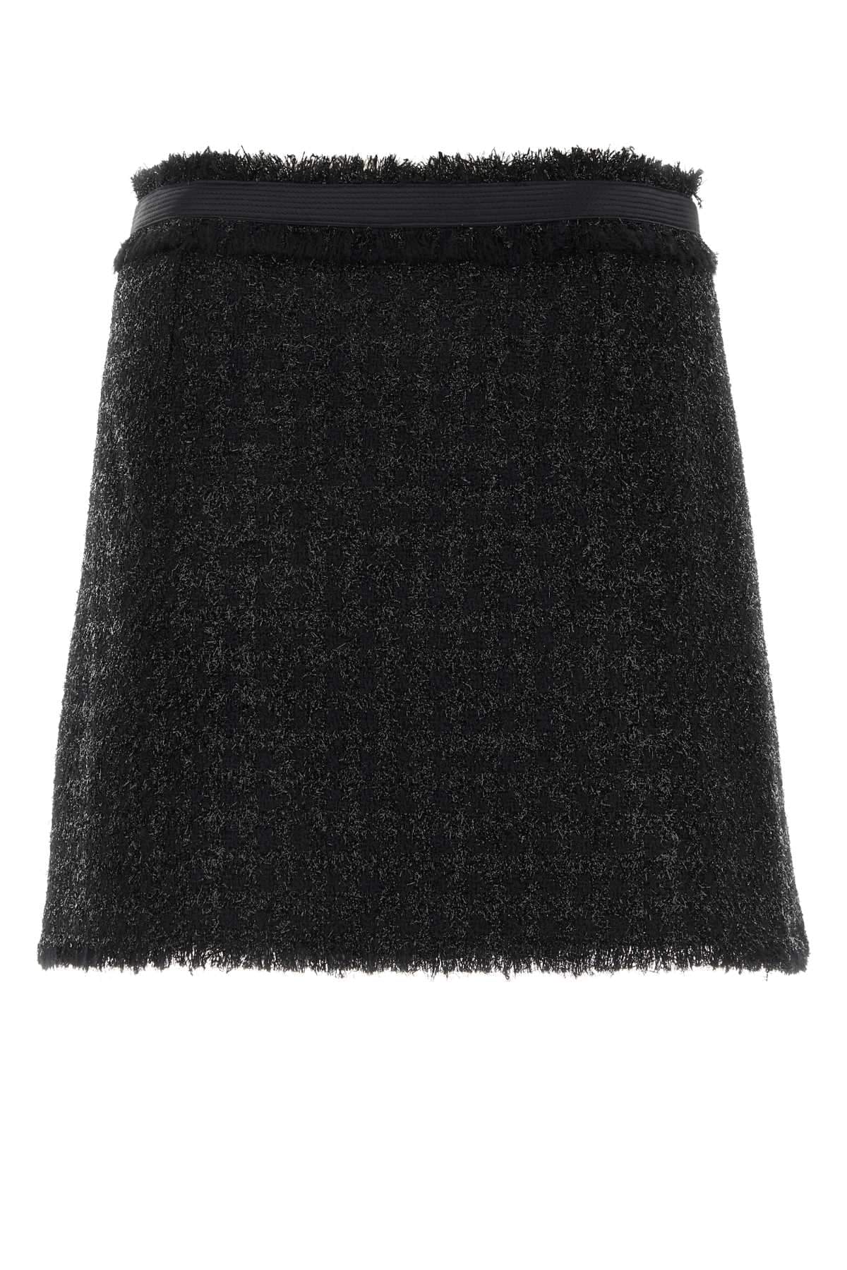 Versace Women Black Tweed Mini Skirt VERSACE