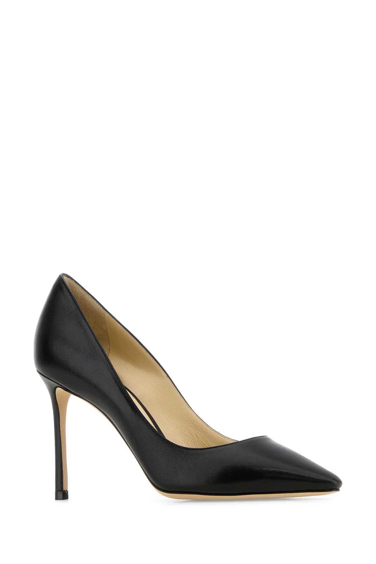 Jimmy Choo Women Black Leather Romy 85 Pumps JIMMY CHOO