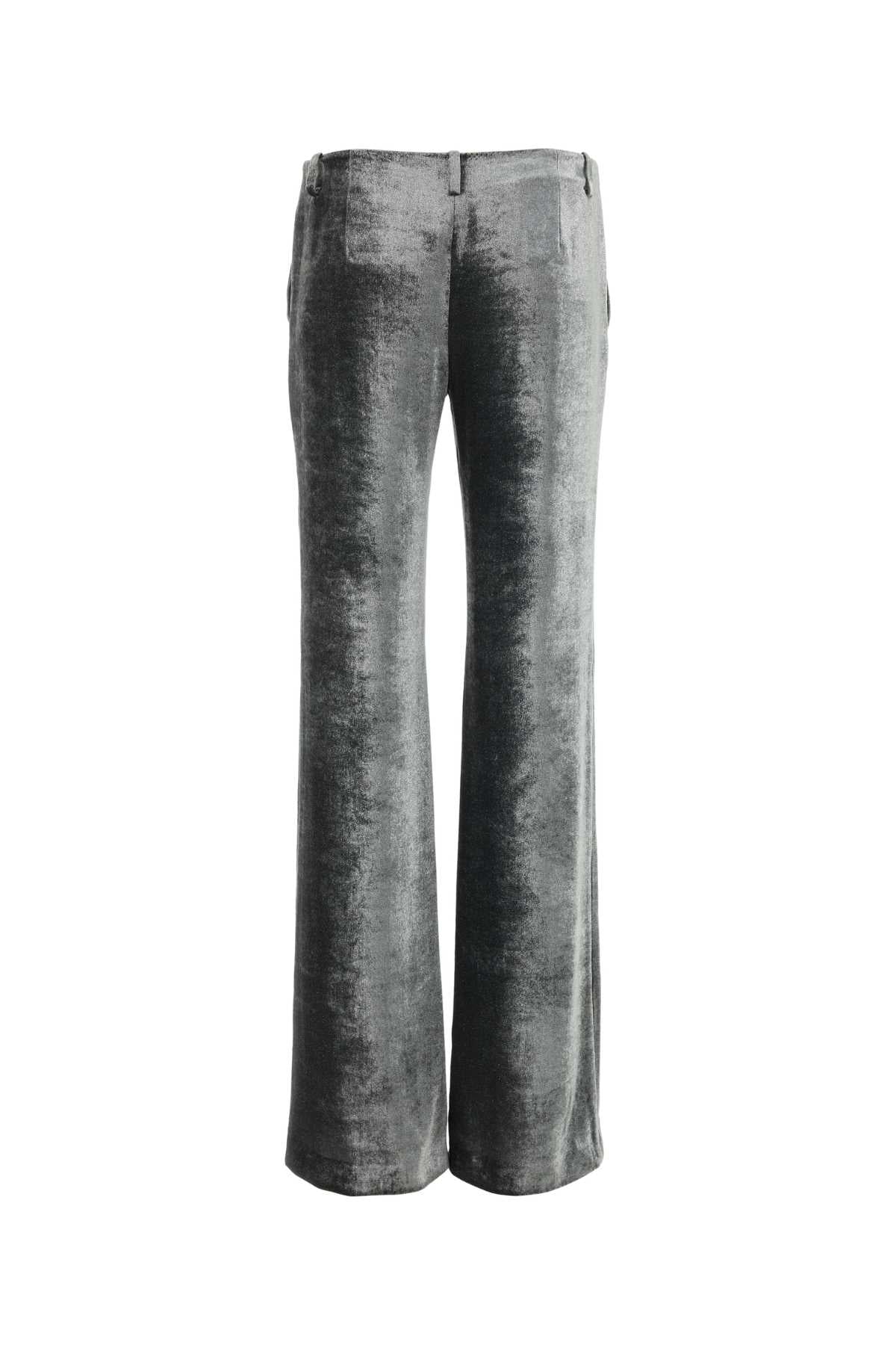 Alberta Ferretti Women Silver Velvet Wide-Leg Pant ALBERTA FERRETTI