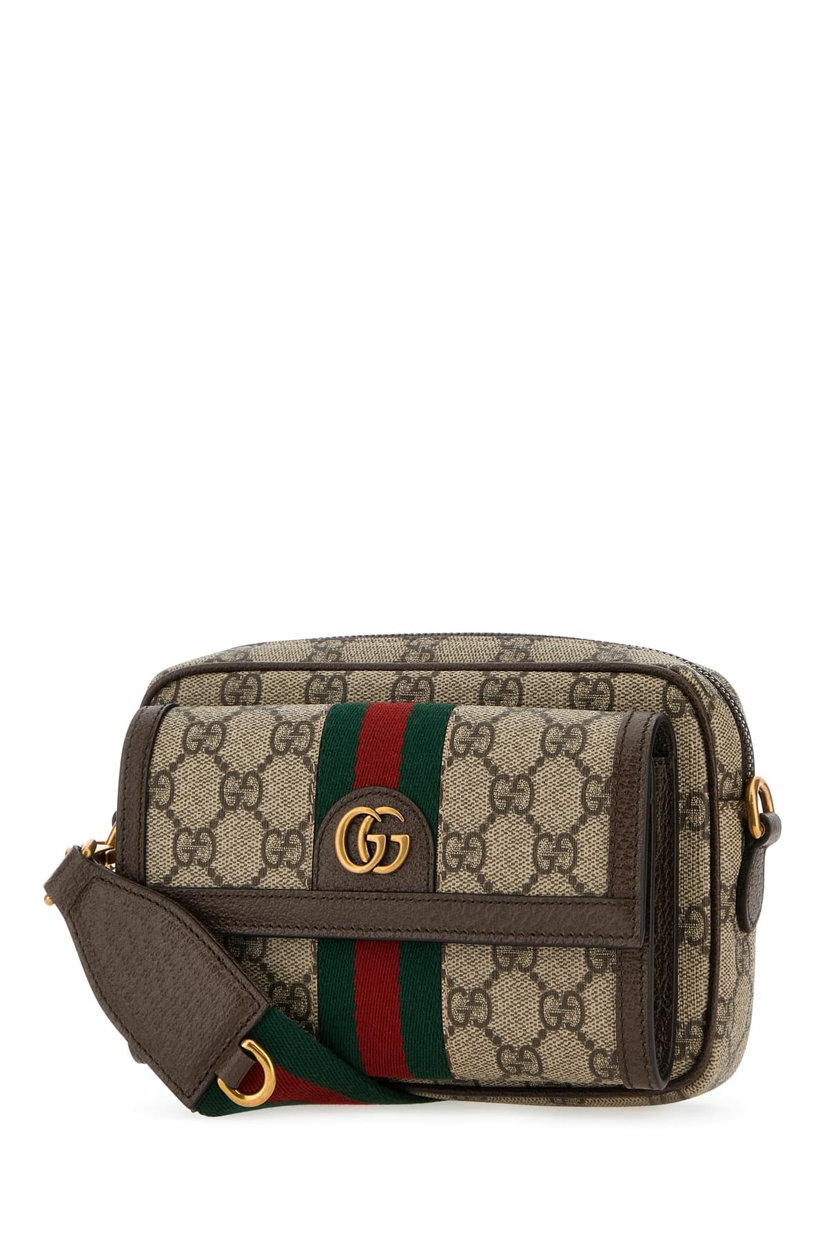 Gucci Women Gg Supreme Ad Leather Mini Ophidia Crossbody Bag GUCCI