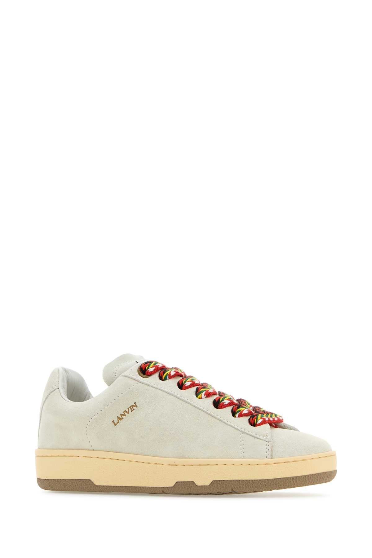 Lanvin Women Chalk Suede Lite Curb Sneakers LANVIN