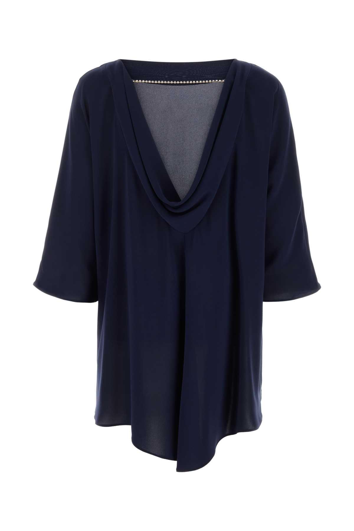 Max Mara Women Midnight Blue Triacetate Blend Ferro Blouse MAX MARA