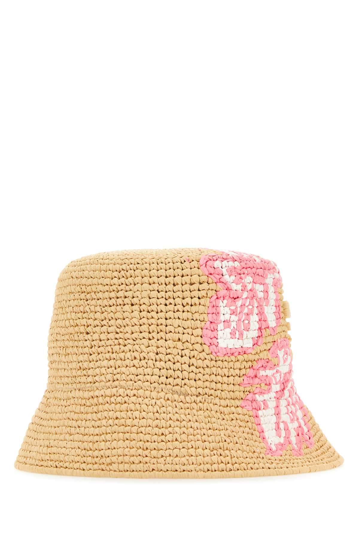 Prada Women Raffia Bucket Hat PRADA