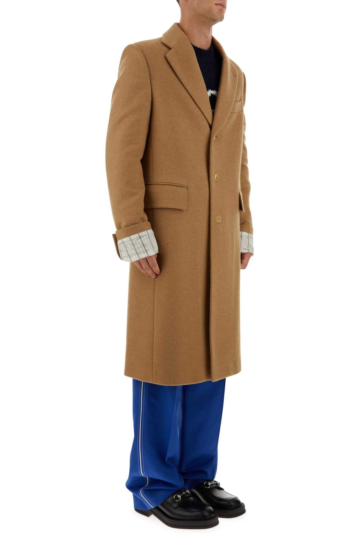 Gucci Men Camel Wool Coat GUCCI