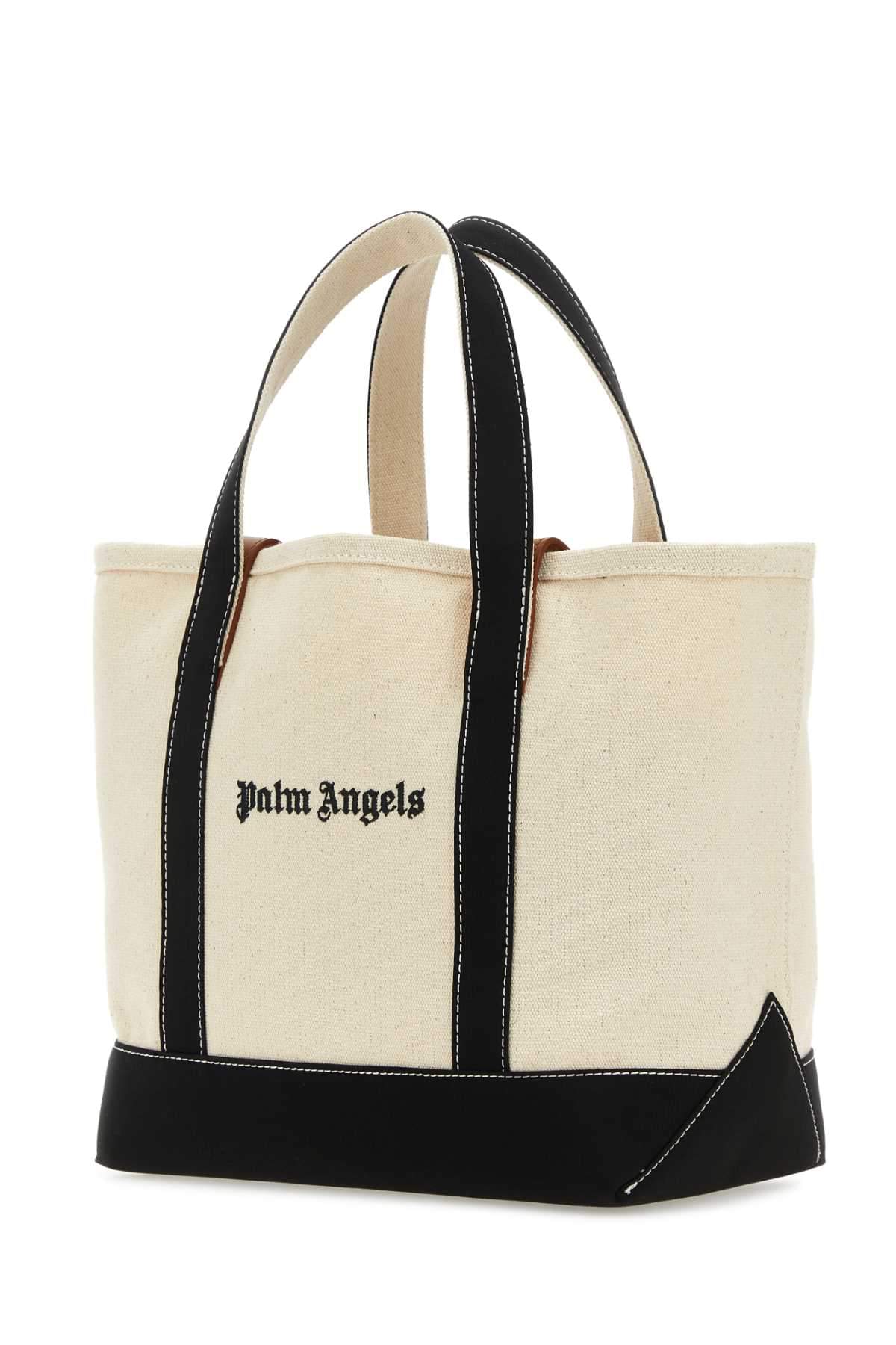 Palm Angels Women Ivory Canvas Shopping Bag PALM ANGELS