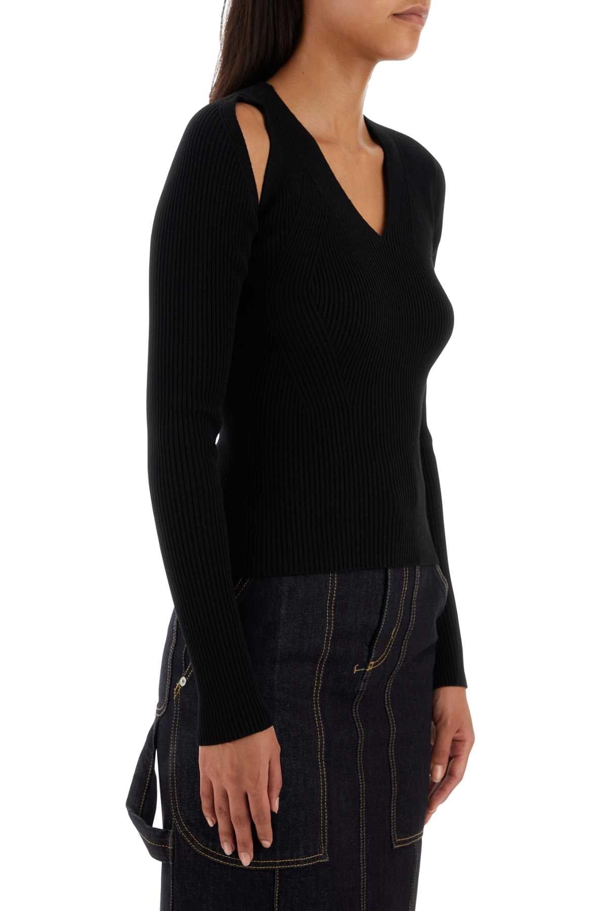 Alexander Mcqueen Women Black Wool Blend Sweater ALEXANDER MCQUEEN